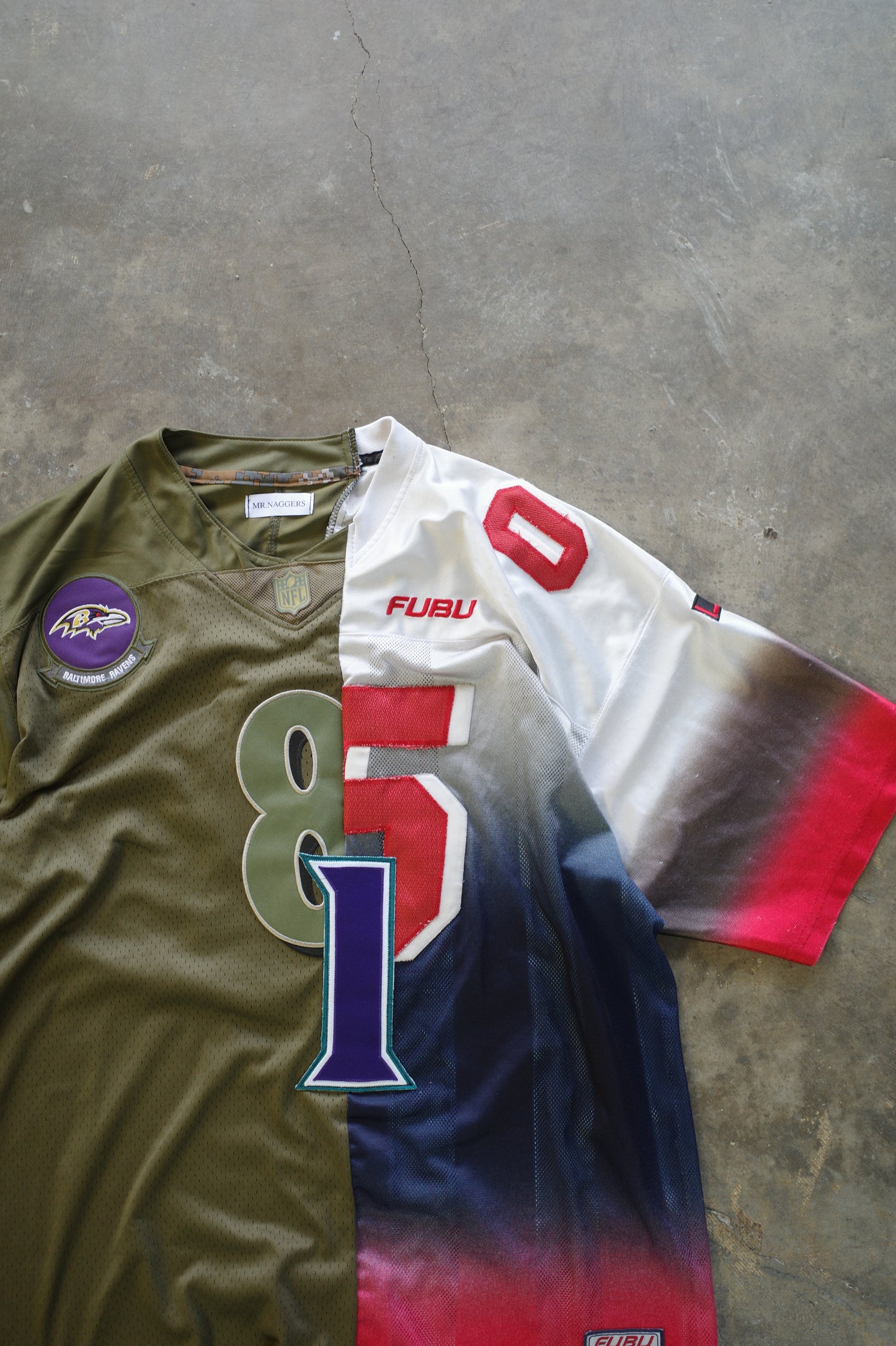 C&A top w NFL pro sport gaming jerseys & FUBU vintage jersey