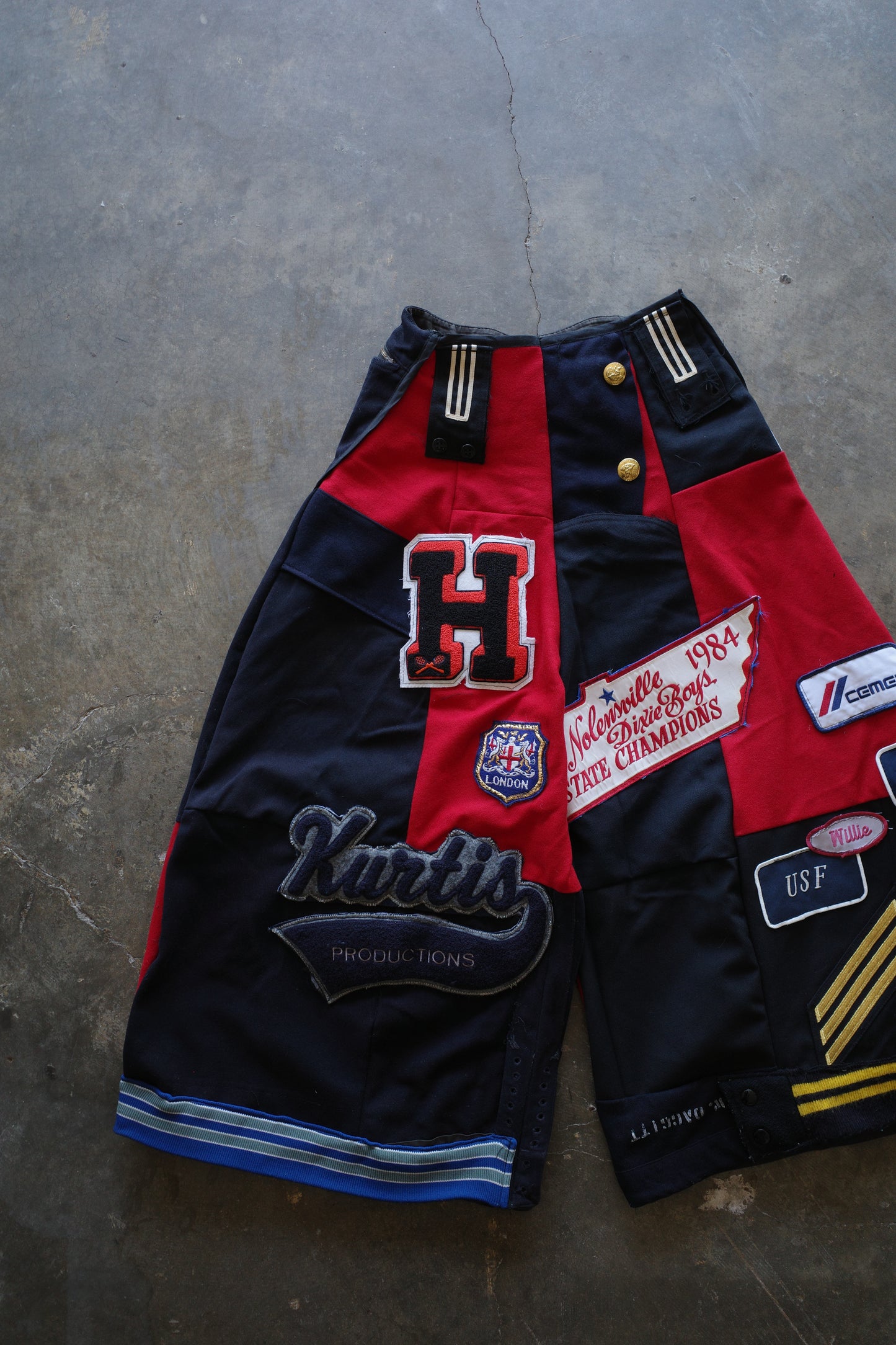 Wide Legged Patched Pants(S) /  made with vintage US.NAVY ISSUES wool fabric