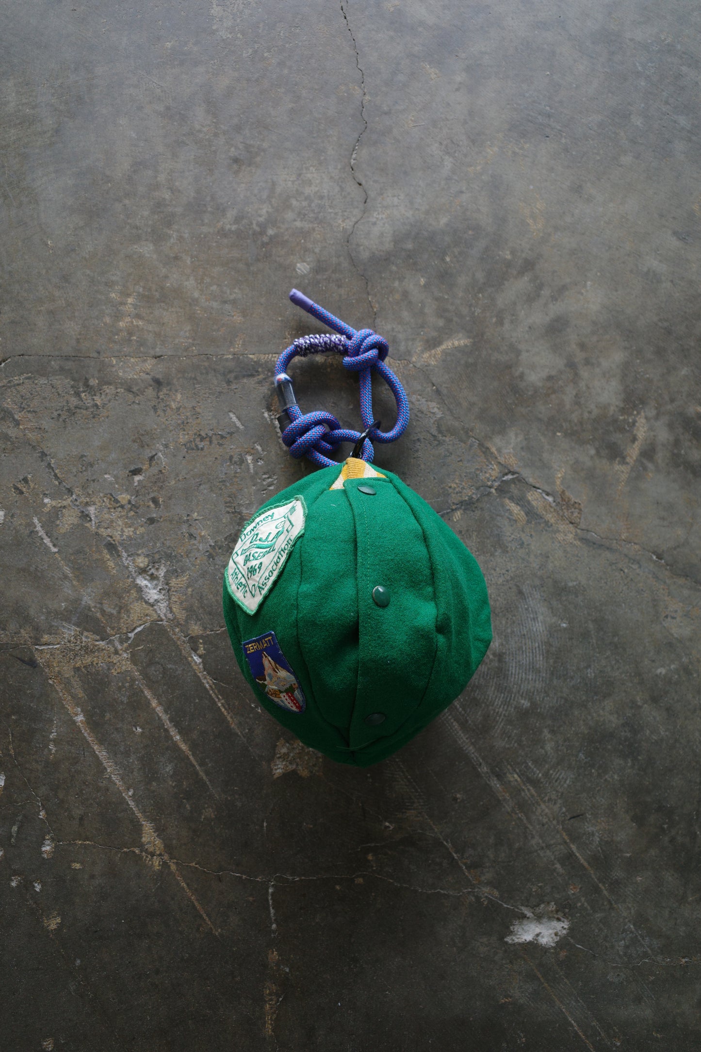 Ball Bag (L)made w vintage Varsity jacket w patches