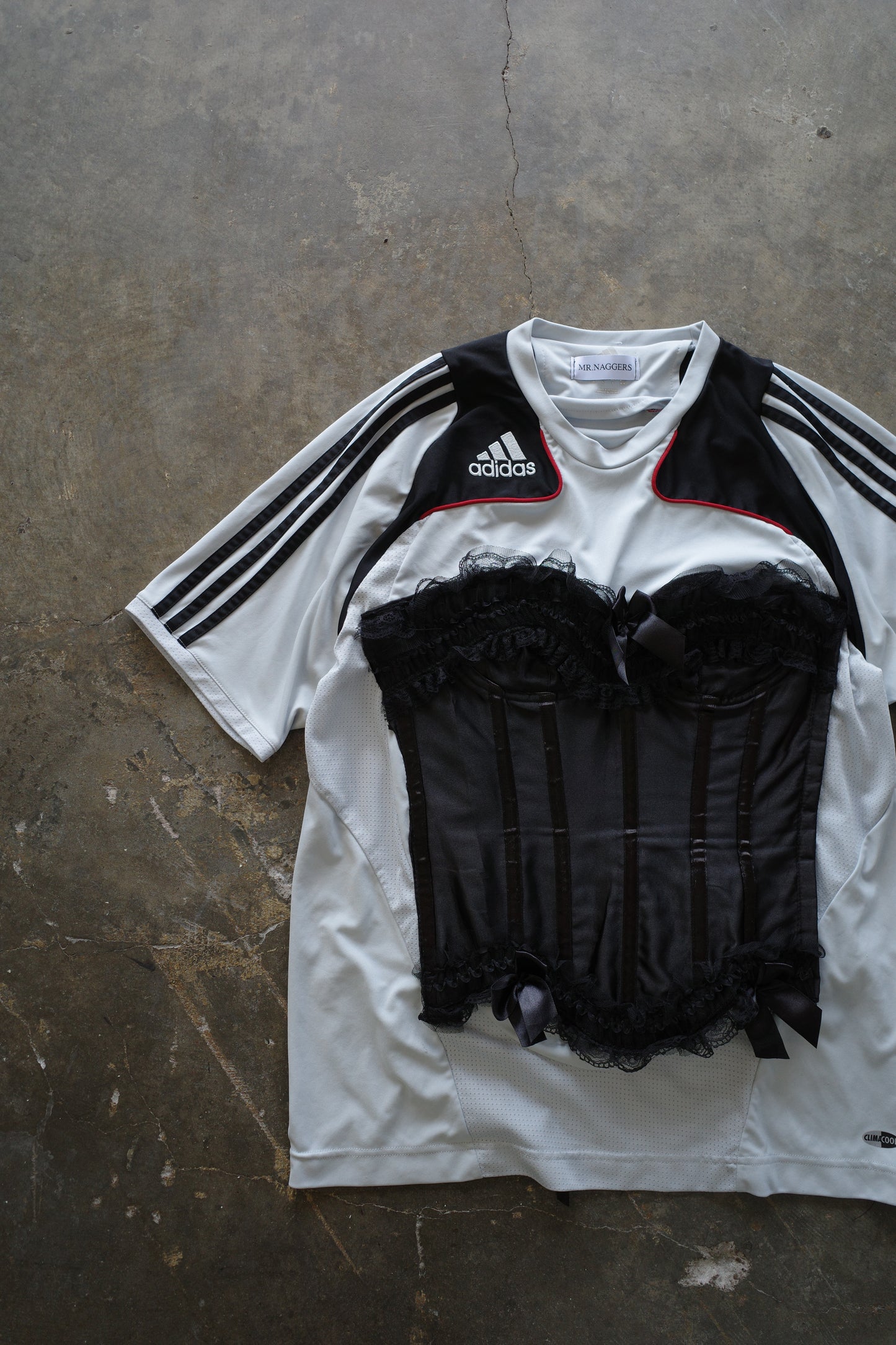 C&A top (*see actual)made with vintage adidas soccer gaming jerseys