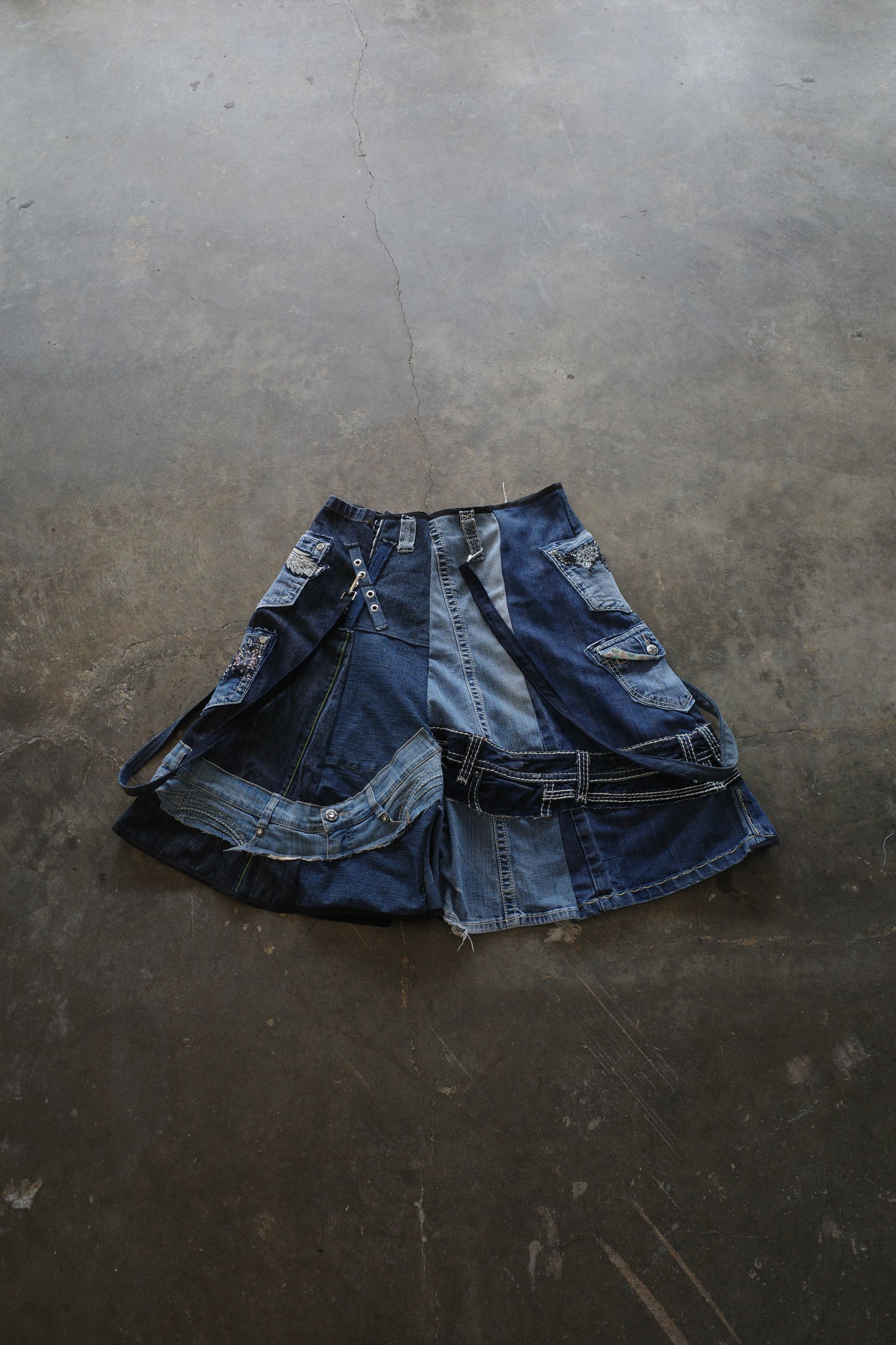Denim Baggy Shorts (34)/made from vintage Y2K missme jean
