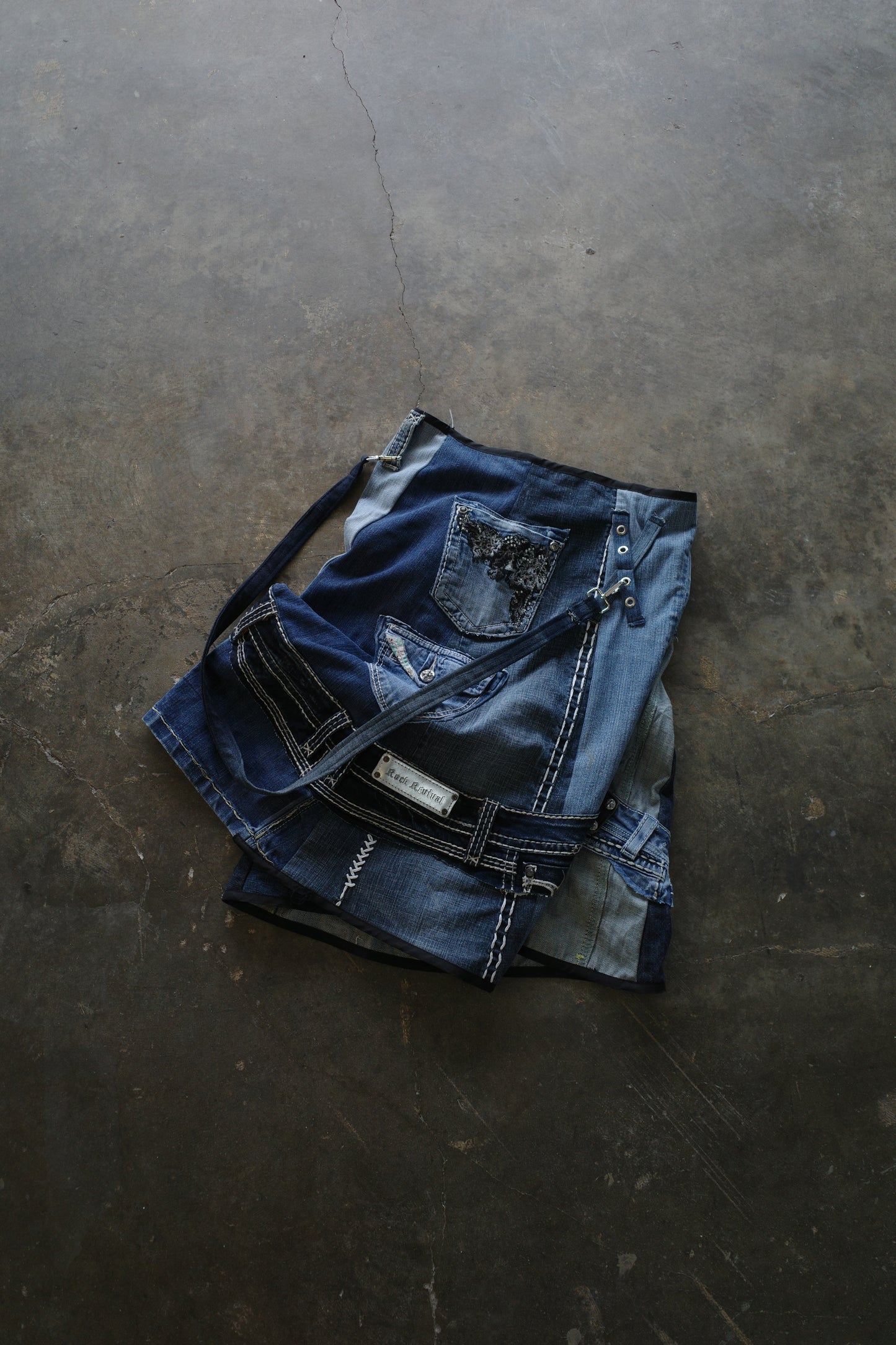 Denim Baggy Shorts (34)/made from vintage Y2K missme jean