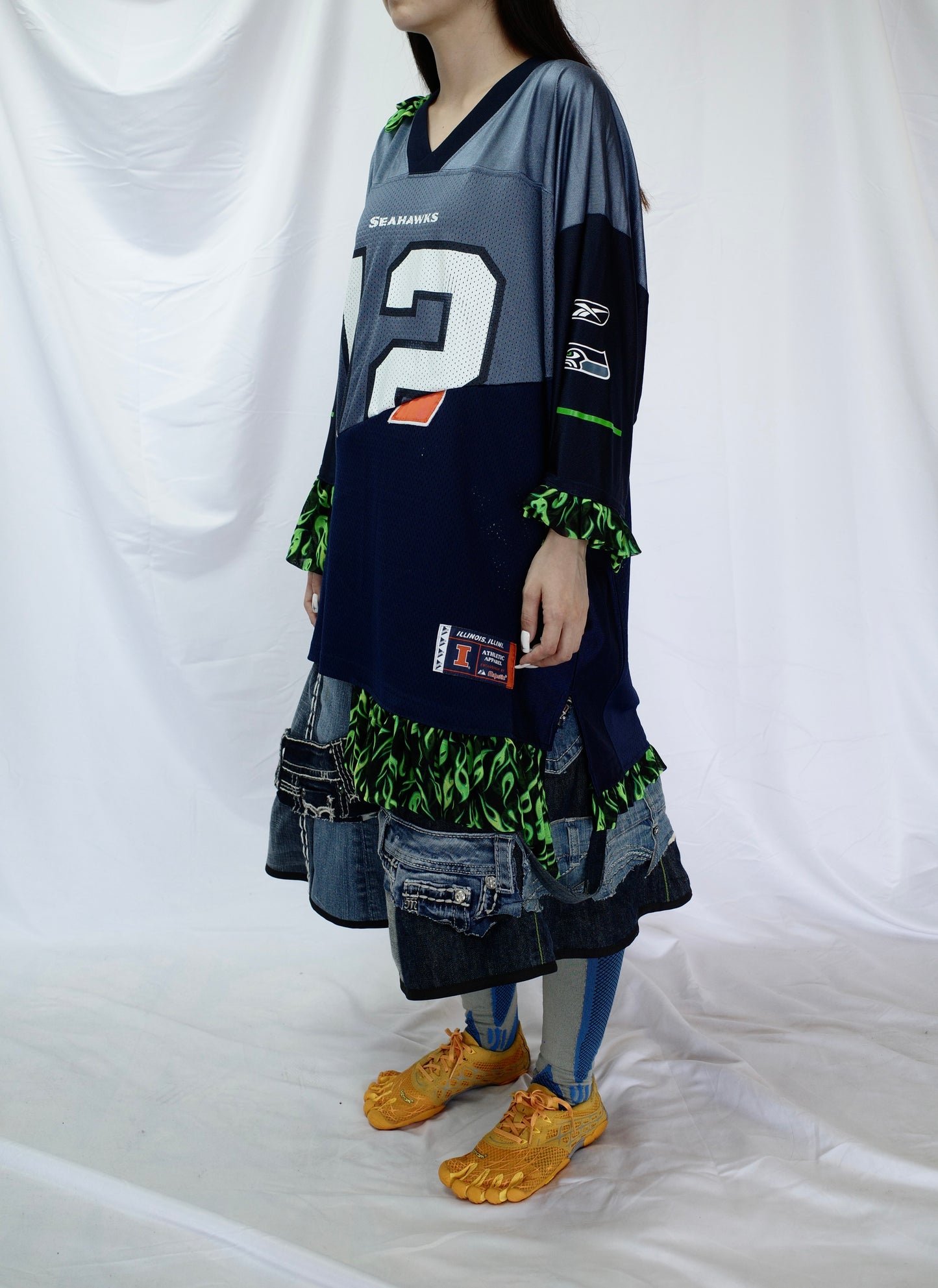 C&A top (*see actual)made with NFL gaming jerseys