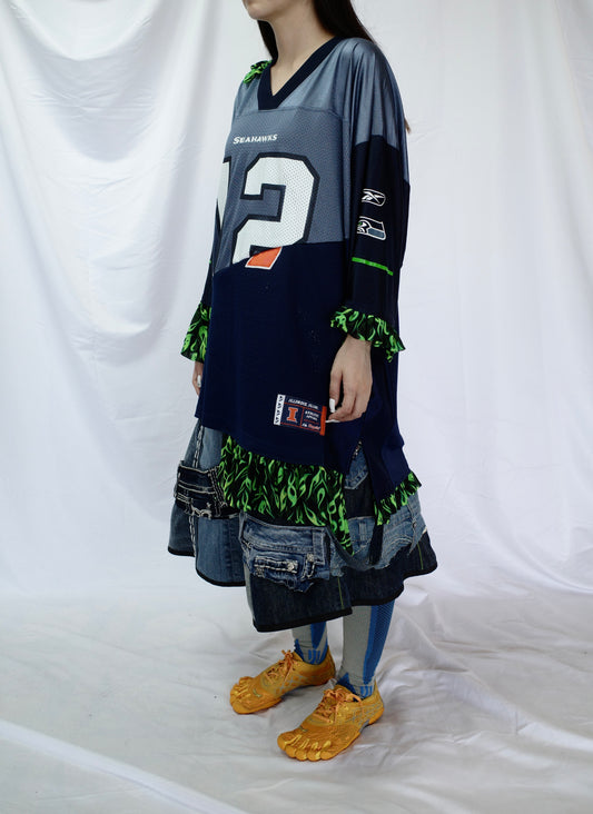 C&A top (*see actual)made with NFL gaming jerseys