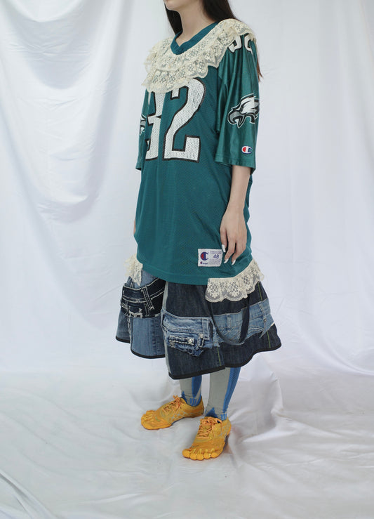 C&A top (*see actual)made with NFL gaming jerseys