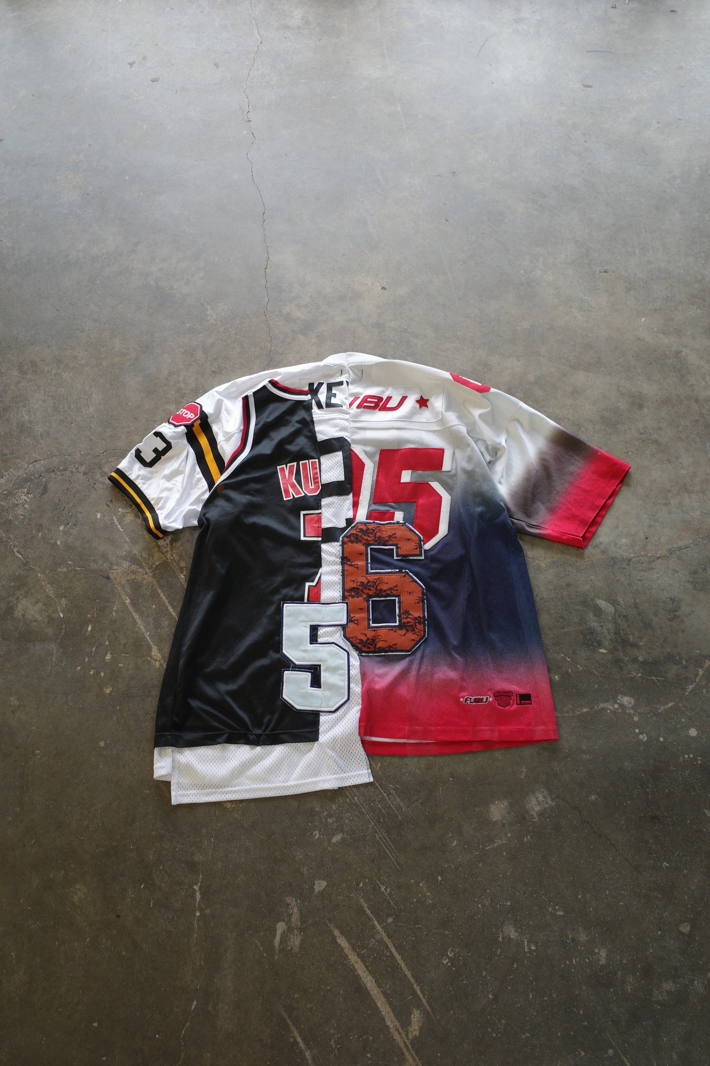 C&A top (*see actual)made with vintage pro sports jerseys and vintage FUBU shirt