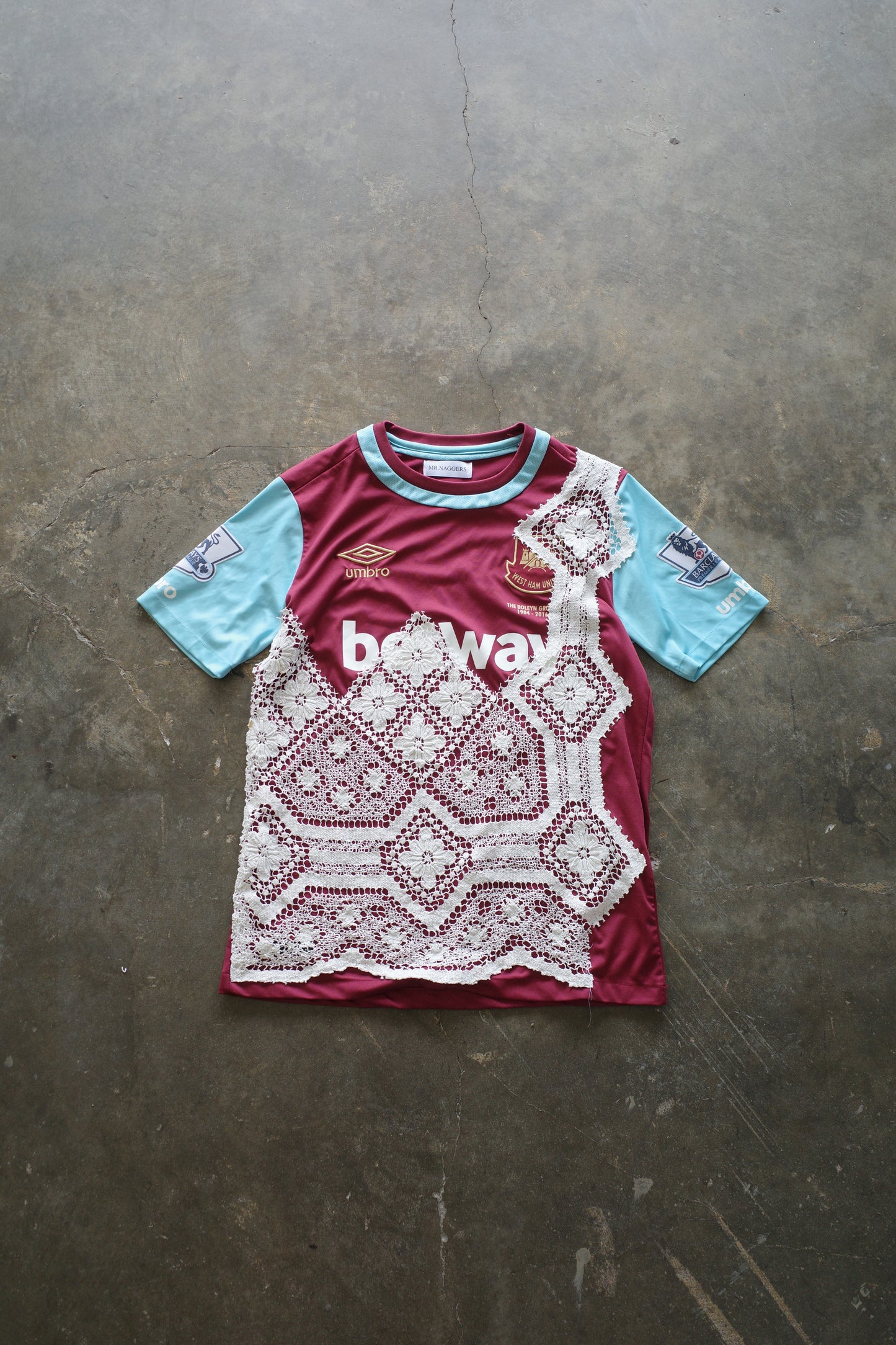 C&A top (*see actual)made with vintage Umbro soccer jersey