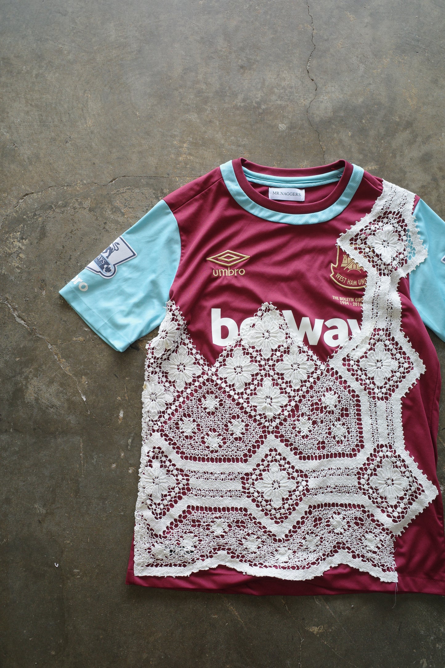C&A top (*see actual)made with vintage Umbro soccer jersey