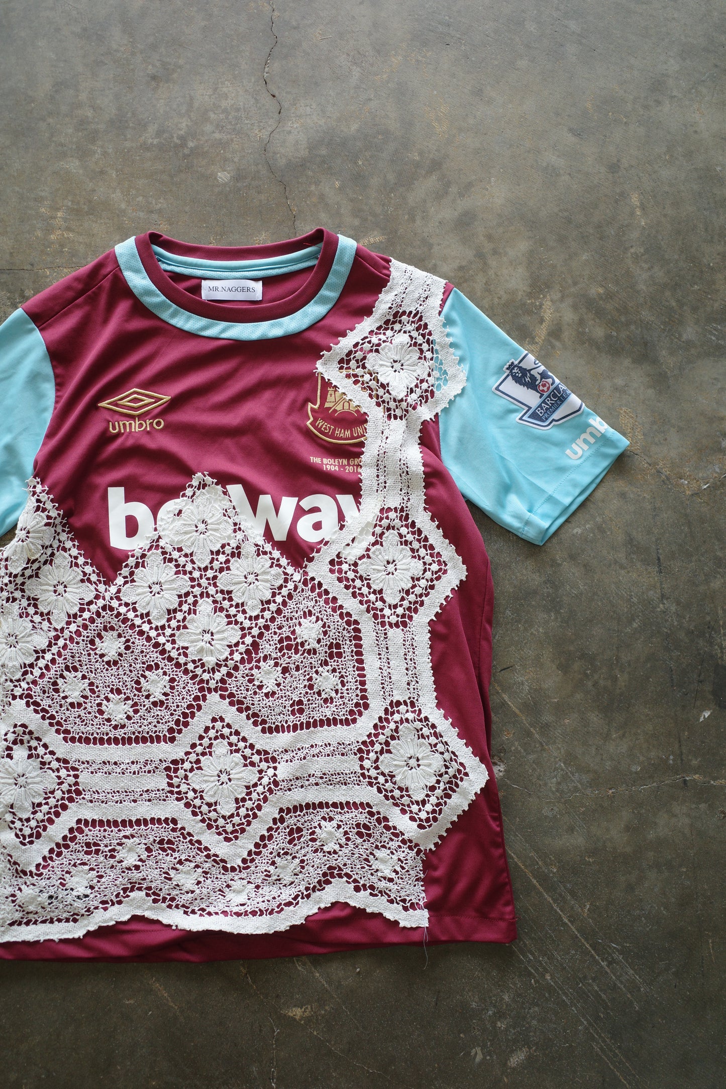 C&A top (*see actual)made with vintage Umbro soccer jersey