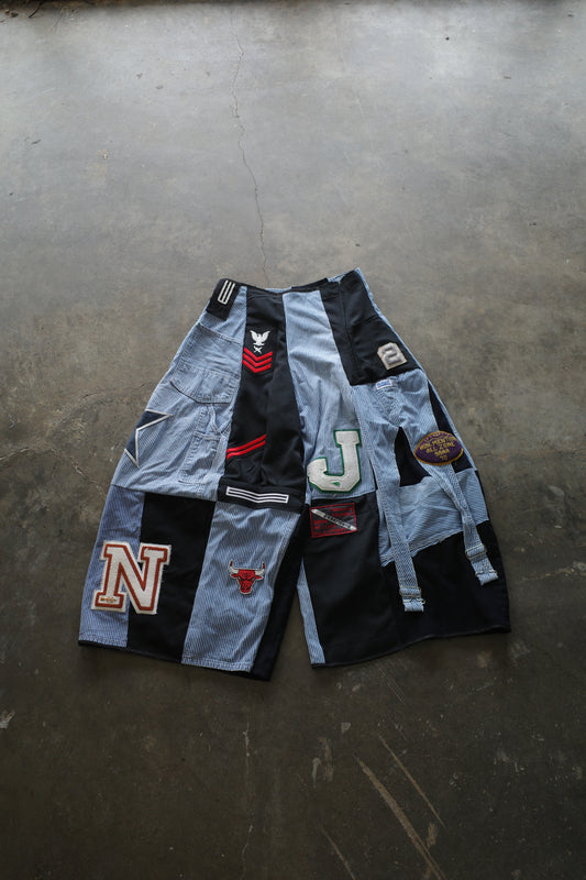 Wide Legged Patched Pants(L) /  made with vintage US.NAVY ISSUES wool fabric