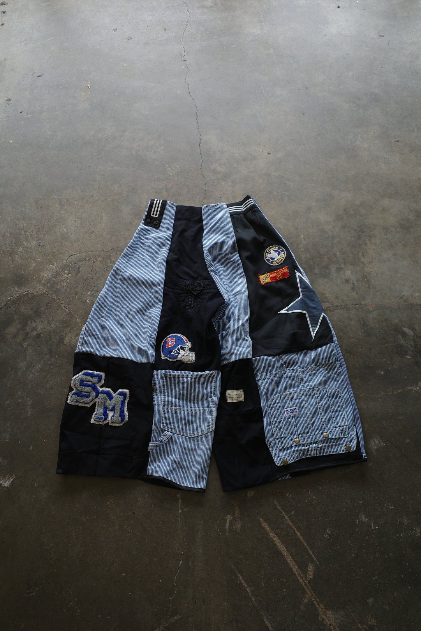 Wide Legged Patched Pants(L) /  made with vintage US.NAVY ISSUES wool fabric