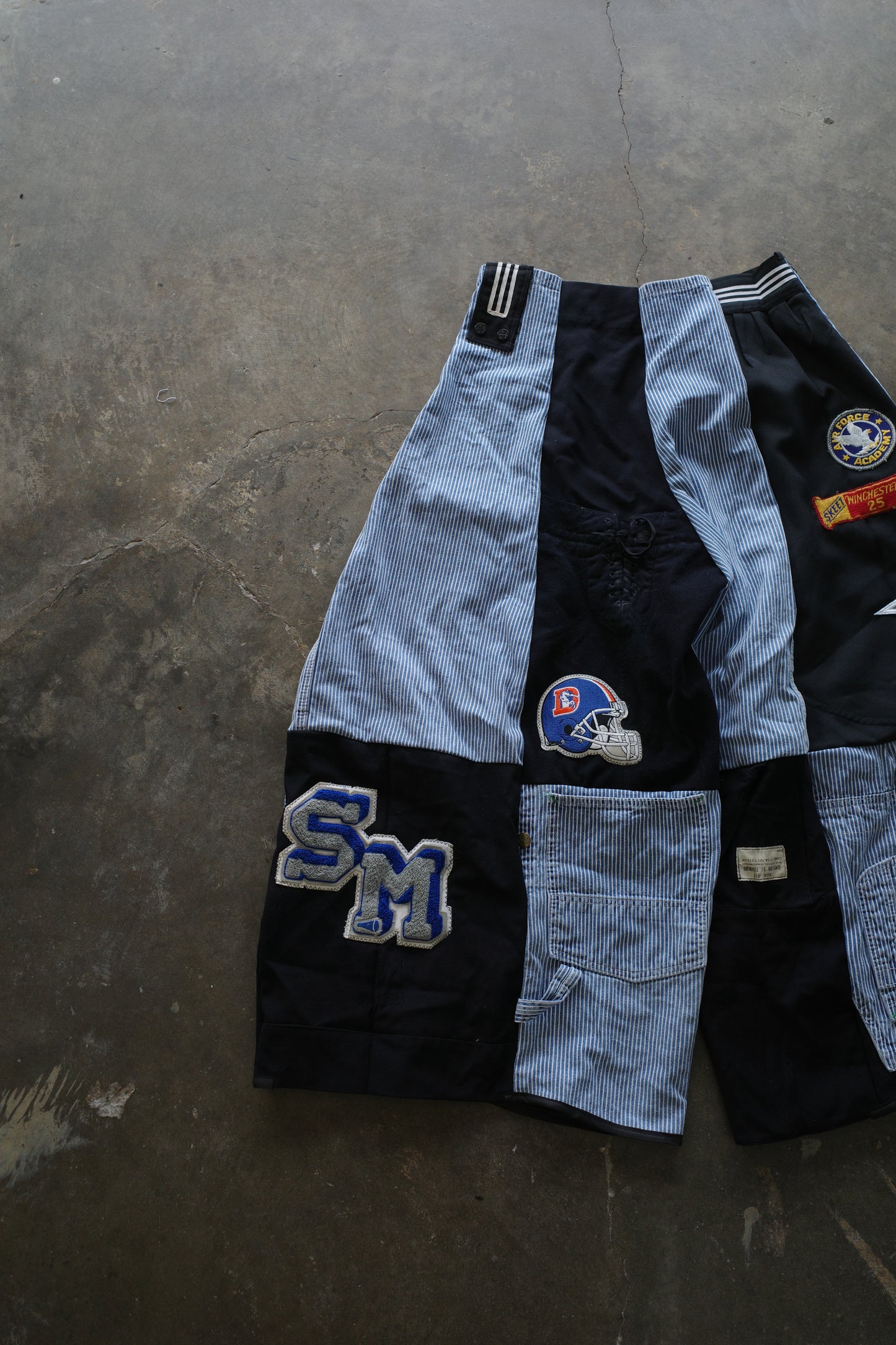 Wide Legged Patched Pants(L) /  made with vintage US.NAVY ISSUES wool fabric
