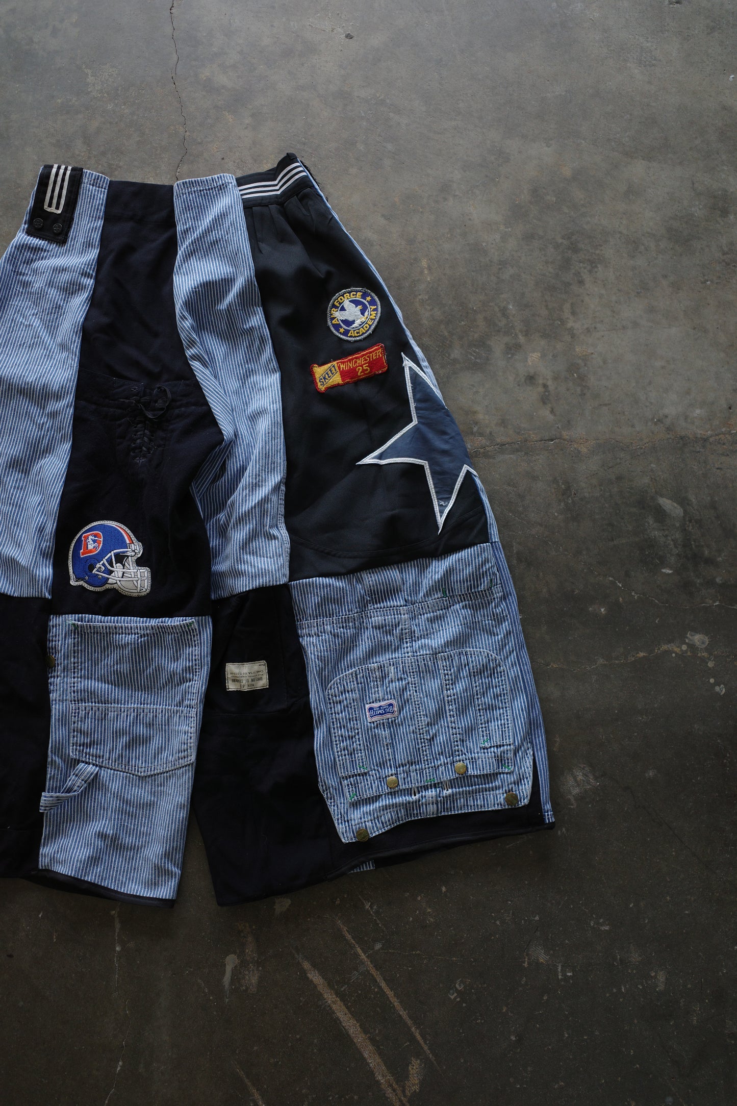 Wide Legged Patched Pants(L) /  made with vintage US.NAVY ISSUES wool fabric