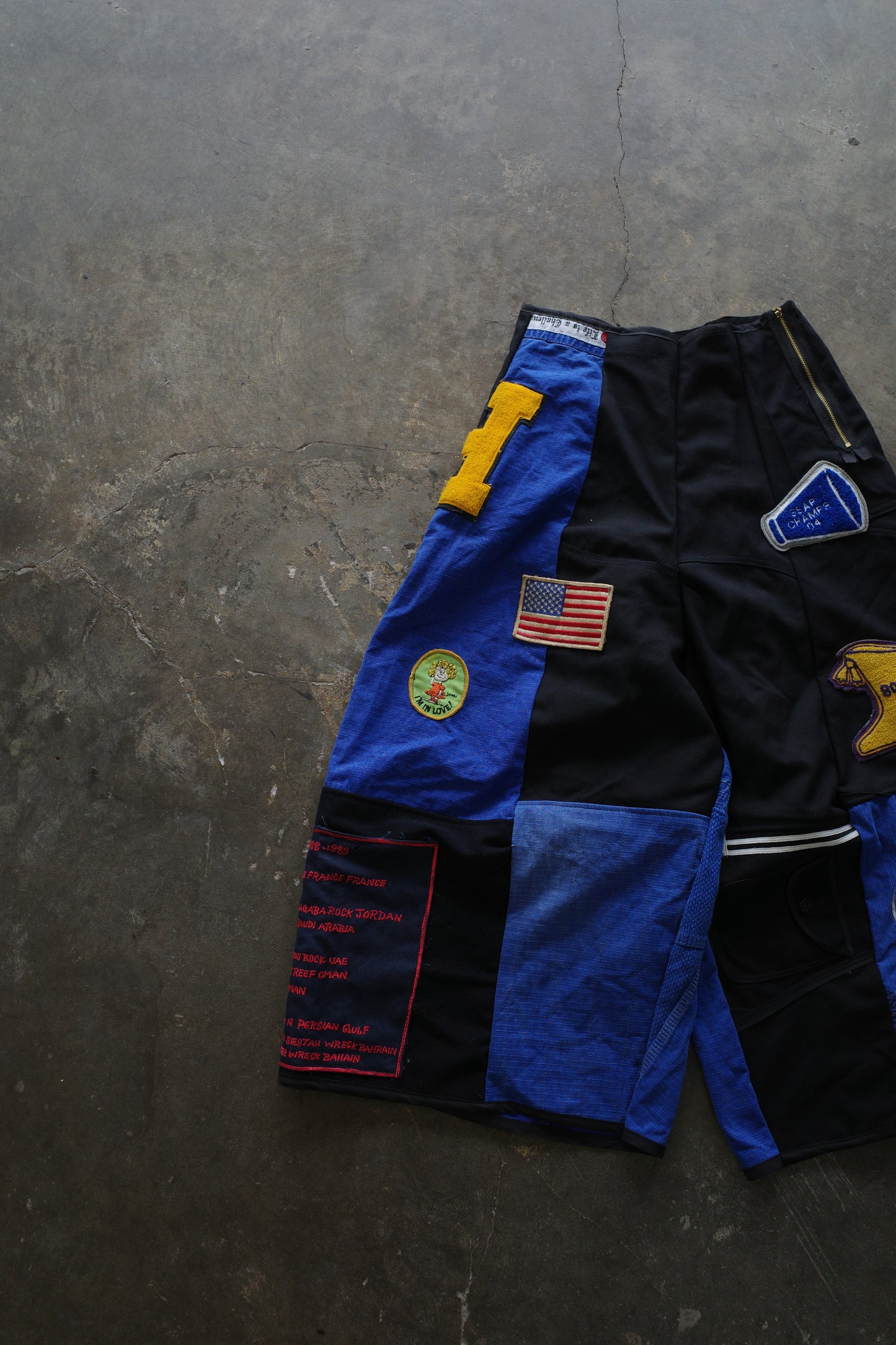 Wide Legged Patched Pants(S) /  made with vintage US.NAVY ISSUES wool fabric