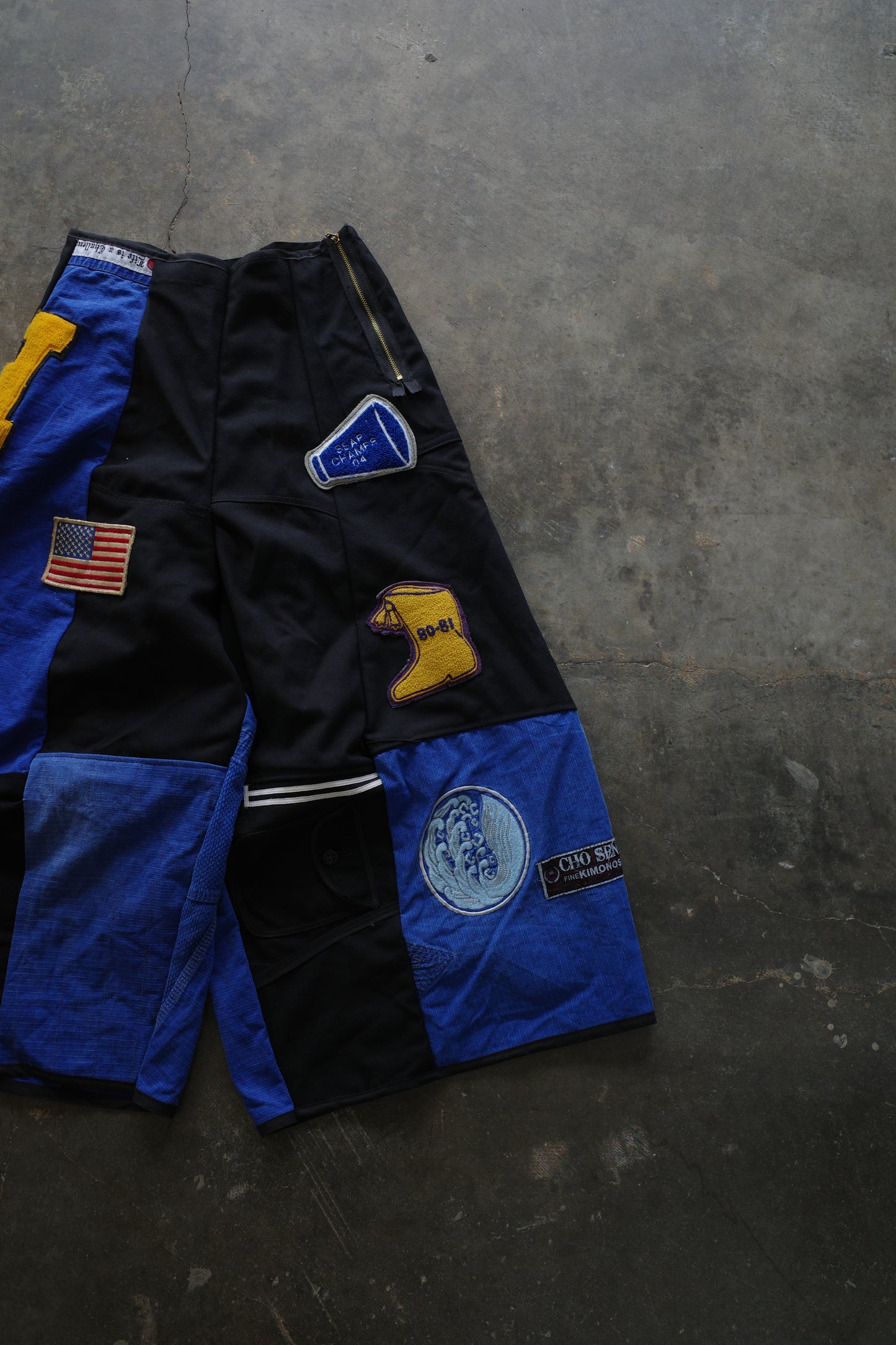 Wide Legged Patched Pants(S) /  made with vintage US.NAVY ISSUES wool fabric