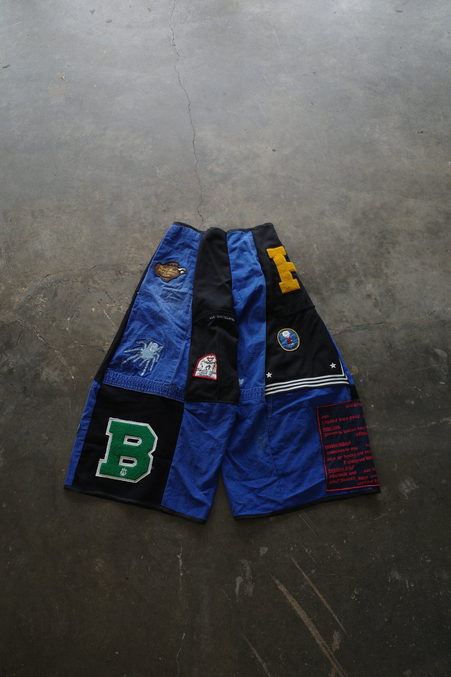 Wide Legged Patched Pants(S) /  made with vintage US.NAVY ISSUES wool fabric