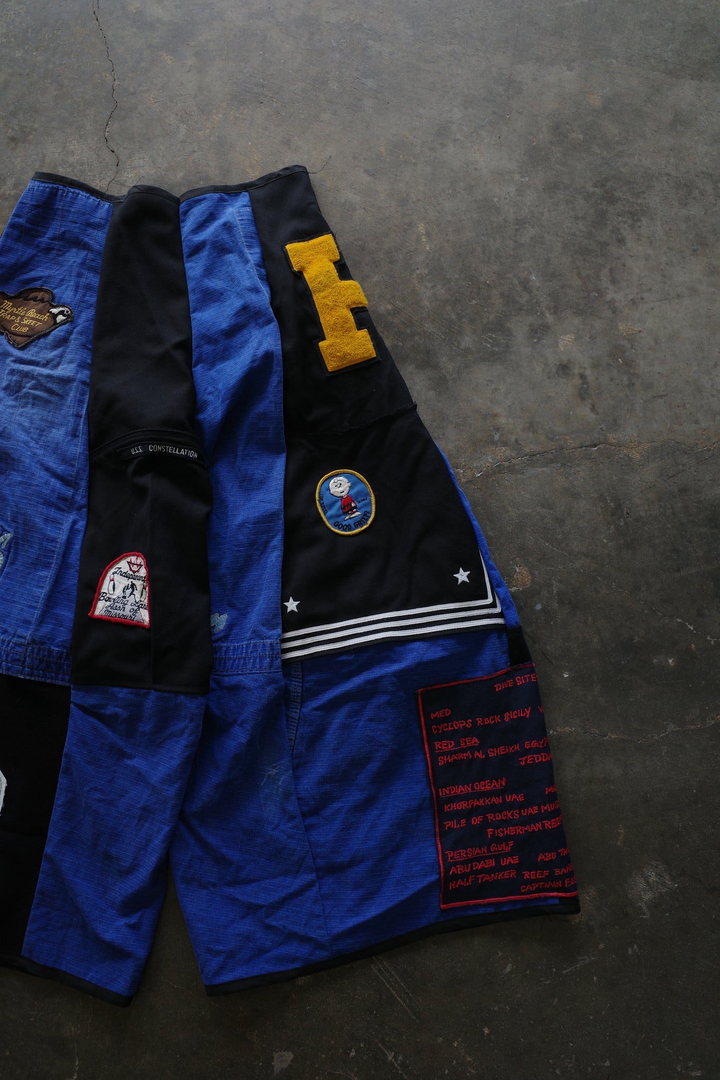 Wide Legged Patched Pants(S) /  made with vintage US.NAVY ISSUES wool fabric