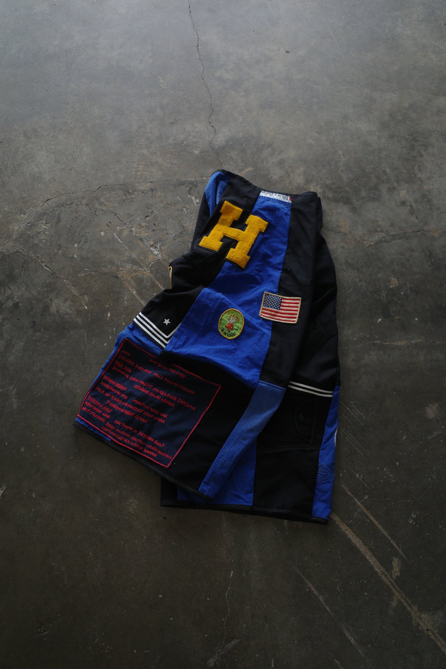 Wide Legged Patched Pants(S) /  made with vintage US.NAVY ISSUES wool fabric