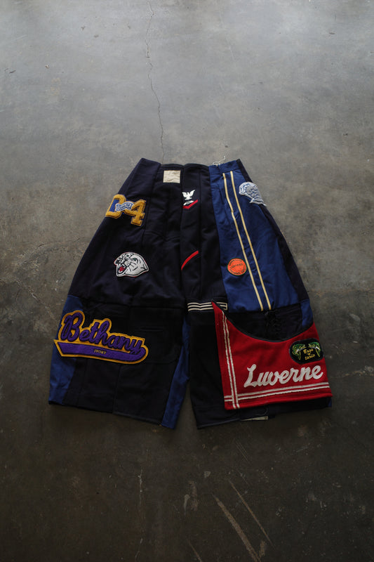 Wide Legged Patched Pants(L) /  made with vintage US.NAVY ISSUES wool fabric