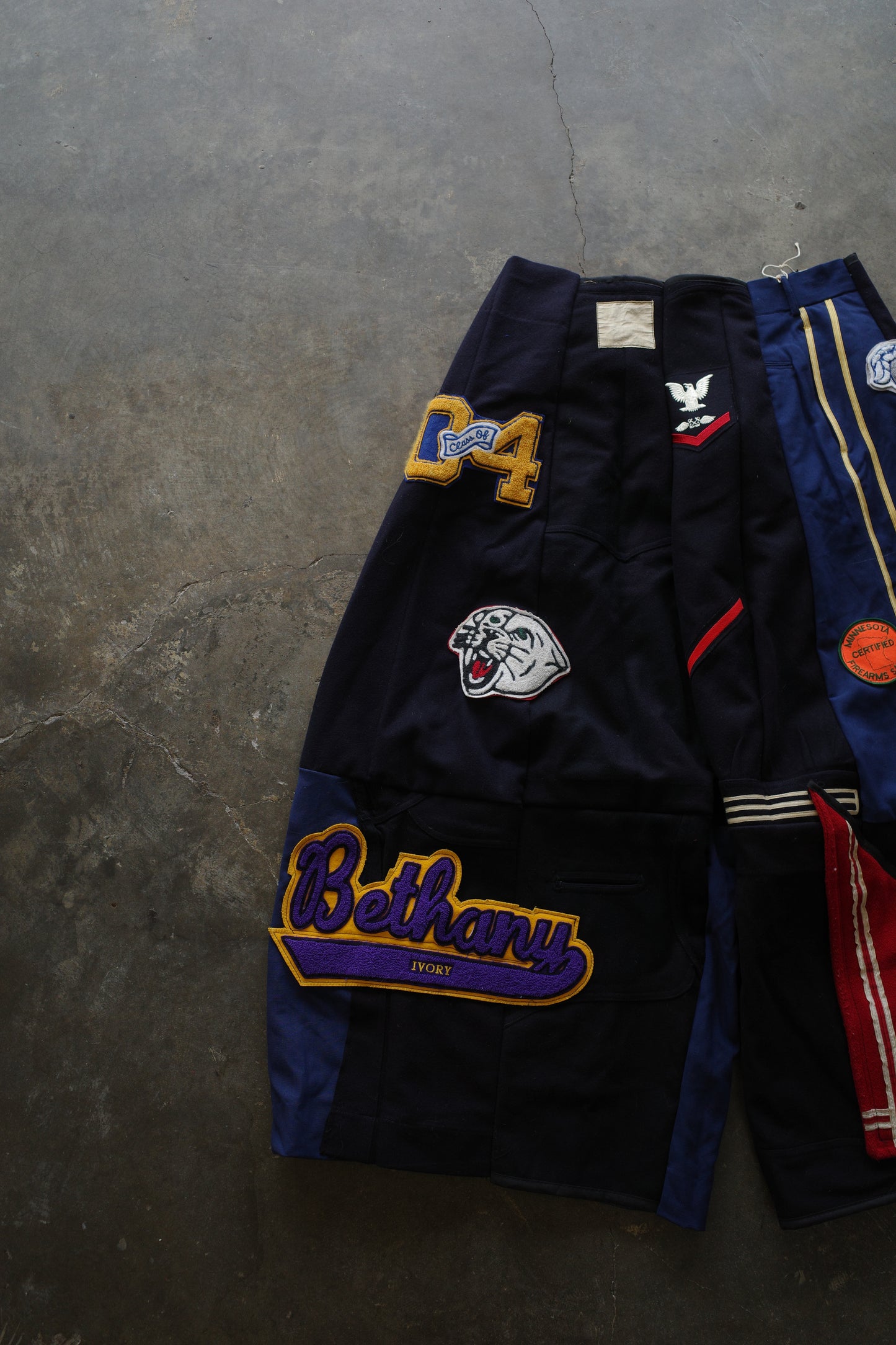 Wide Legged Patched Pants(L) /  made with vintage US.NAVY ISSUES wool fabric