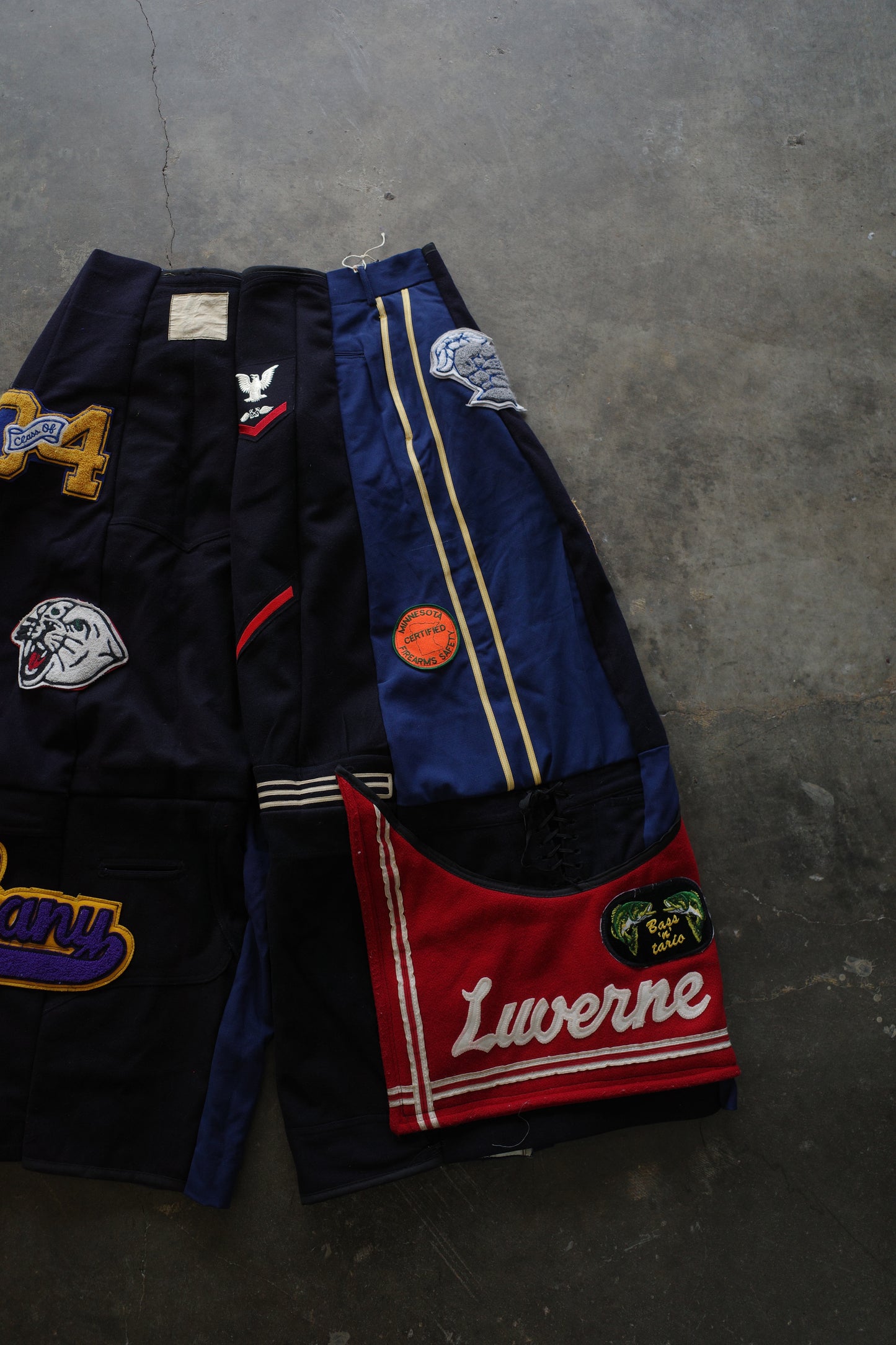 Wide Legged Patched Pants(L) /  made with vintage US.NAVY ISSUES wool fabric