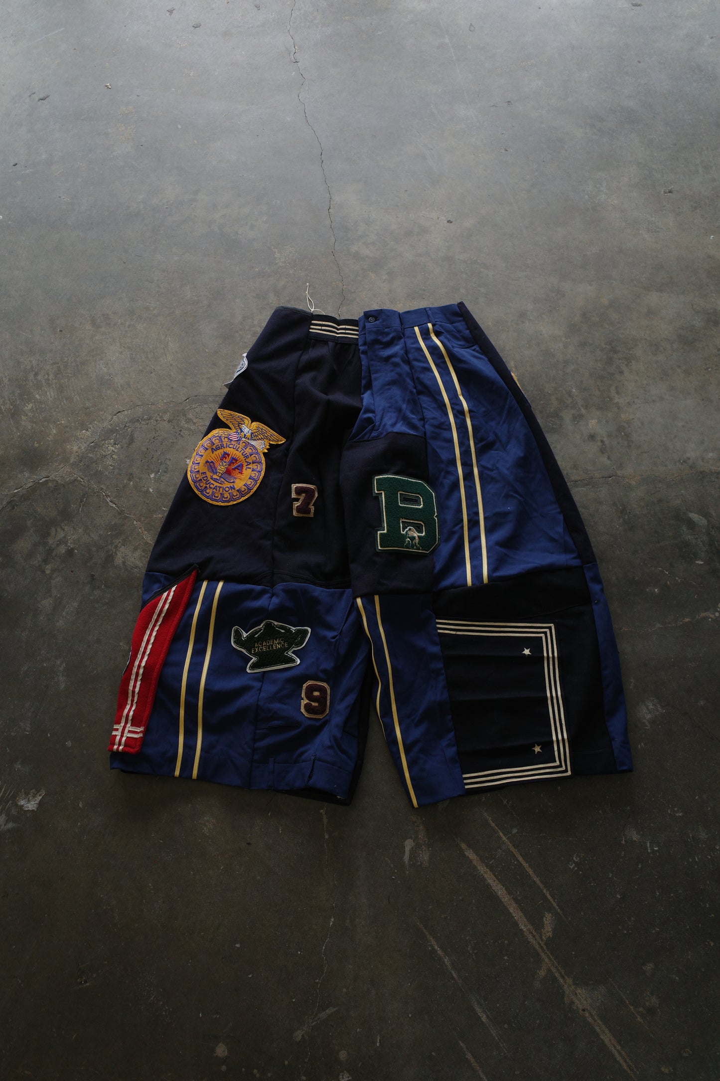 Wide Legged Patched Pants(L) /  made with vintage US.NAVY ISSUES wool fabric