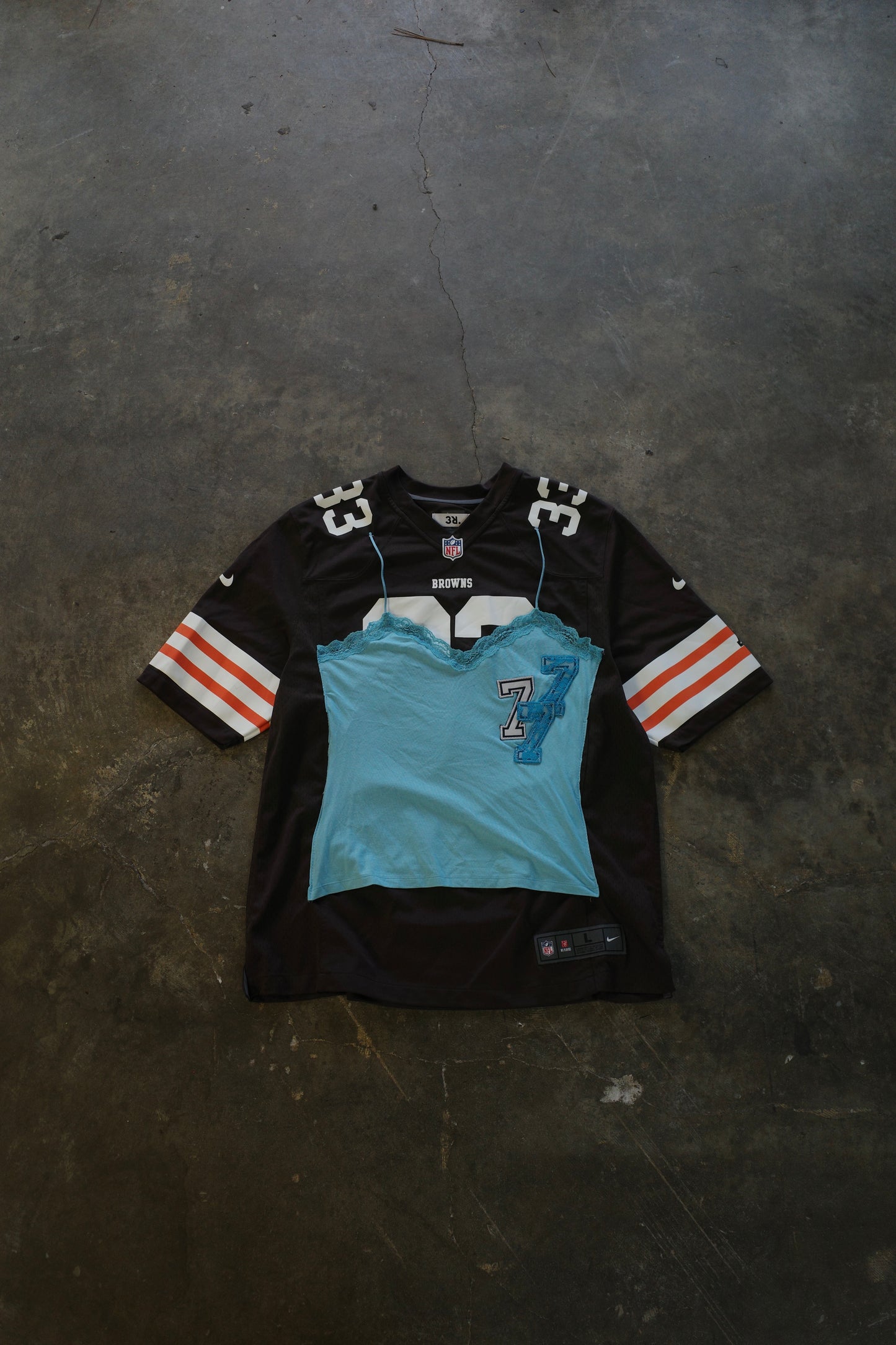 C&A top (*see actual)made with vintage NFL jersey top
