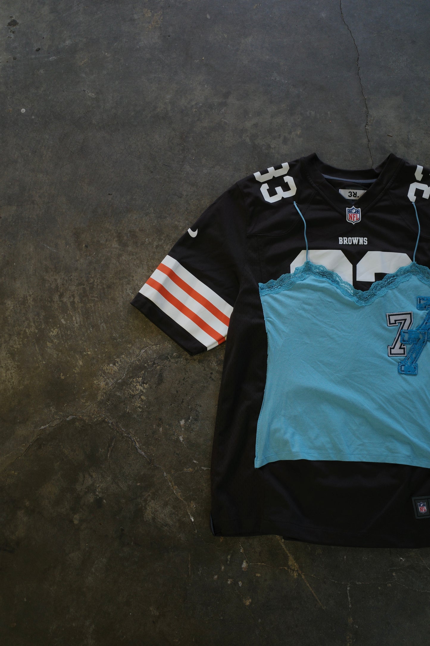 C&A top (*see actual)made with vintage NFL jersey top