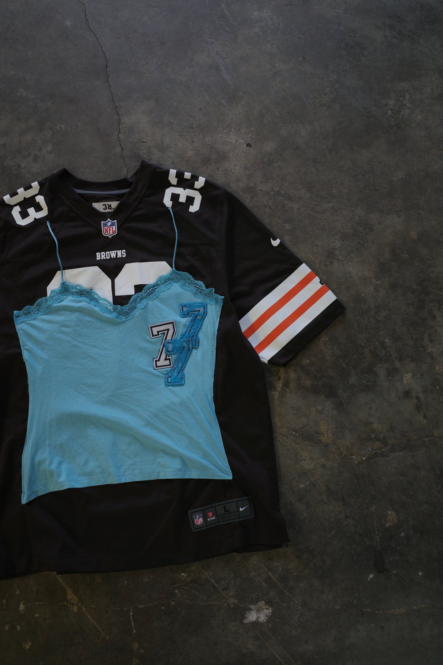 C&A top (*see actual)made with vintage NFL jersey top