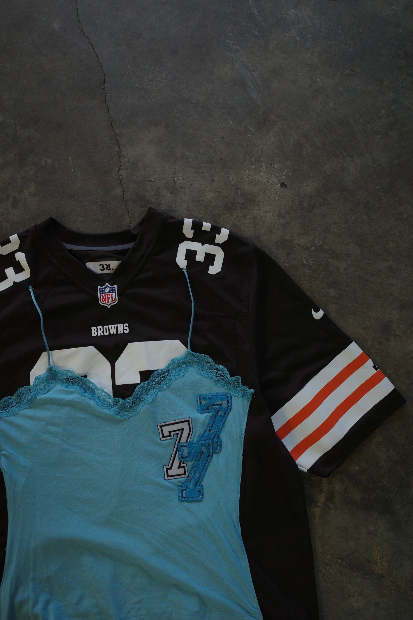 C&A top (*see actual)made with vintage NFL jersey top