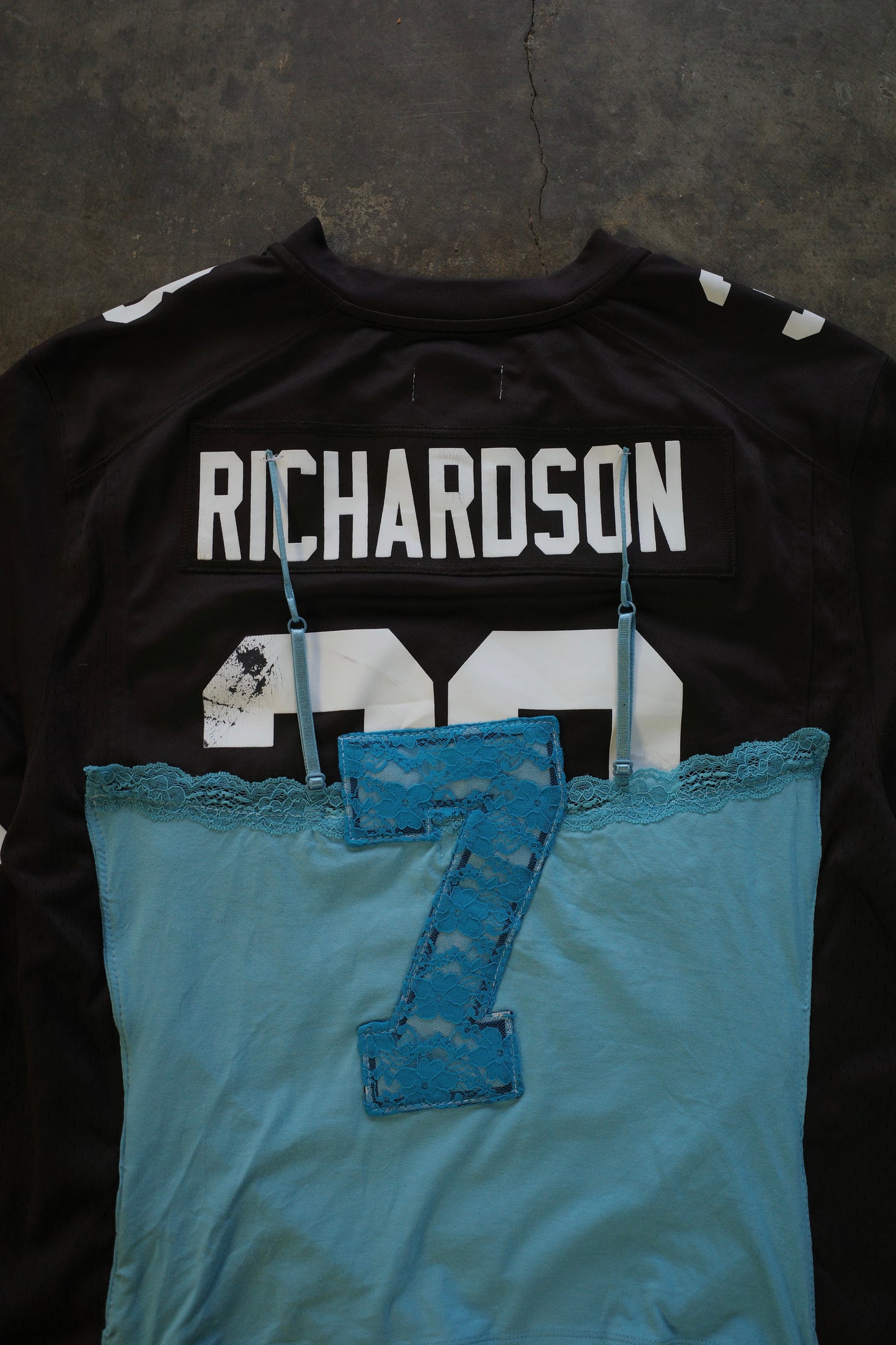 C&A top (*see actual)made with vintage NFL jersey top
