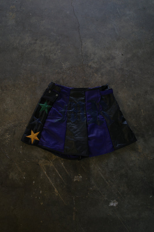 "The MR.Shorts"made with vintage Leather biker jacket & 3R. original leather patch