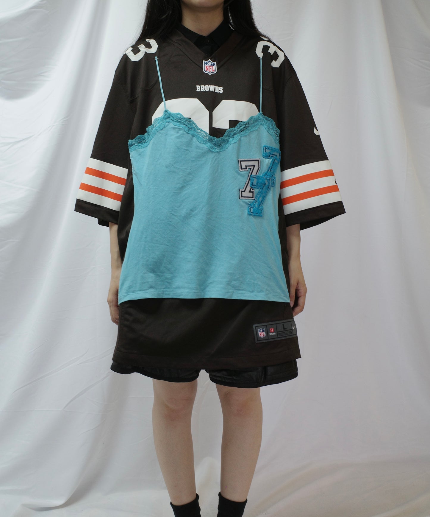 C&A top (*see actual)made with vintage NFL jersey top