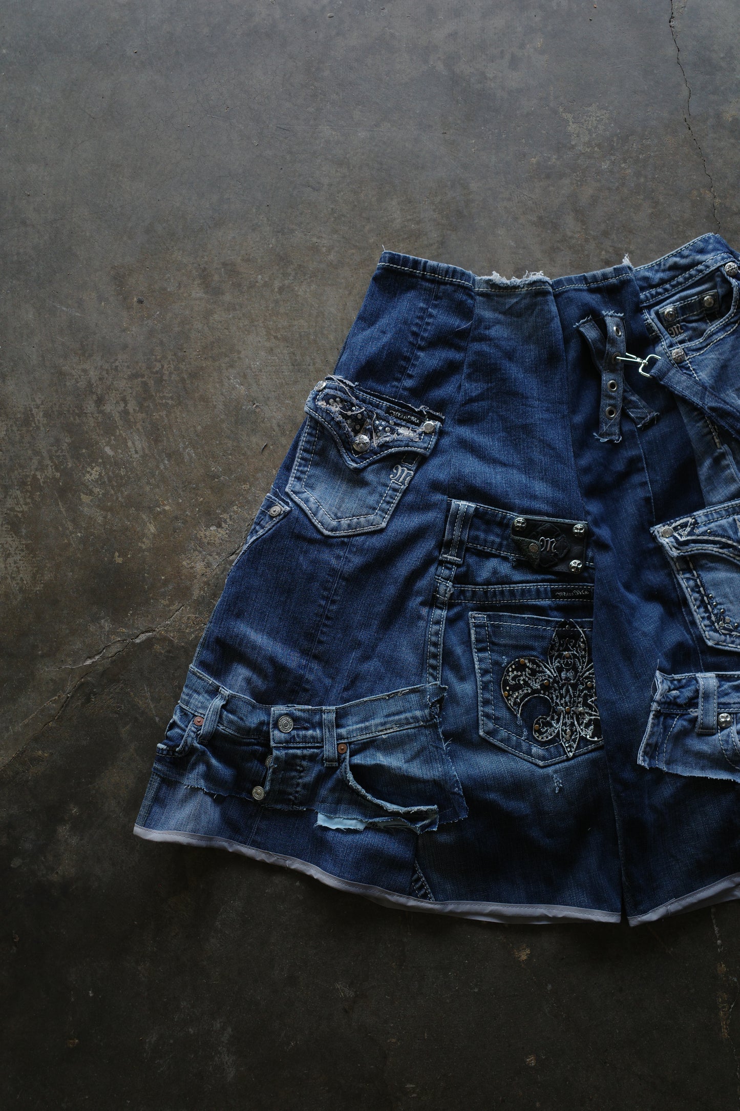 Denim Baggy Shorts (32)/made from vintage Y2K missme jean