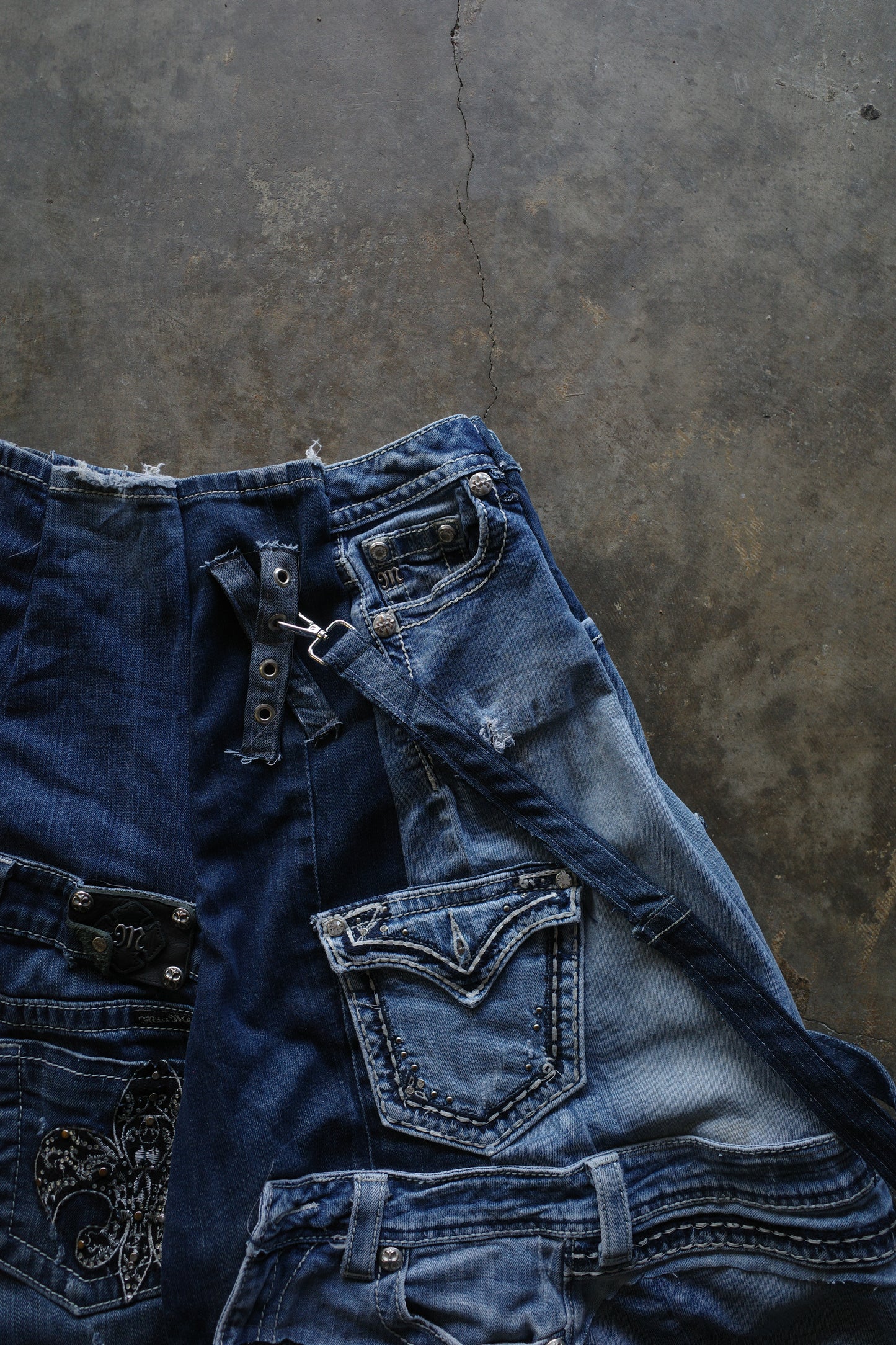 Denim Baggy Shorts (32)/made from vintage Y2K missme jean