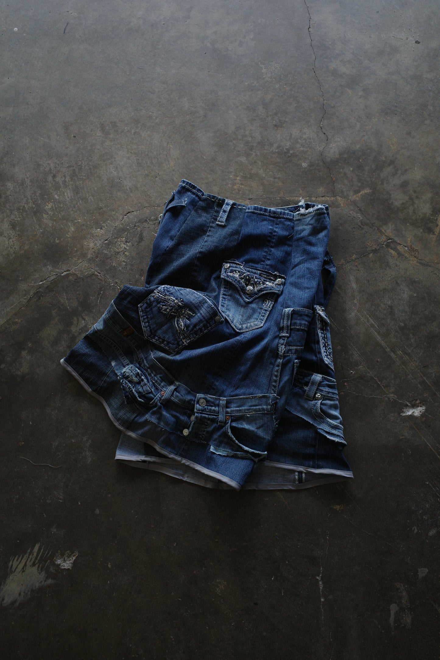 Denim Baggy Shorts (32)/made from vintage Y2K missme jean