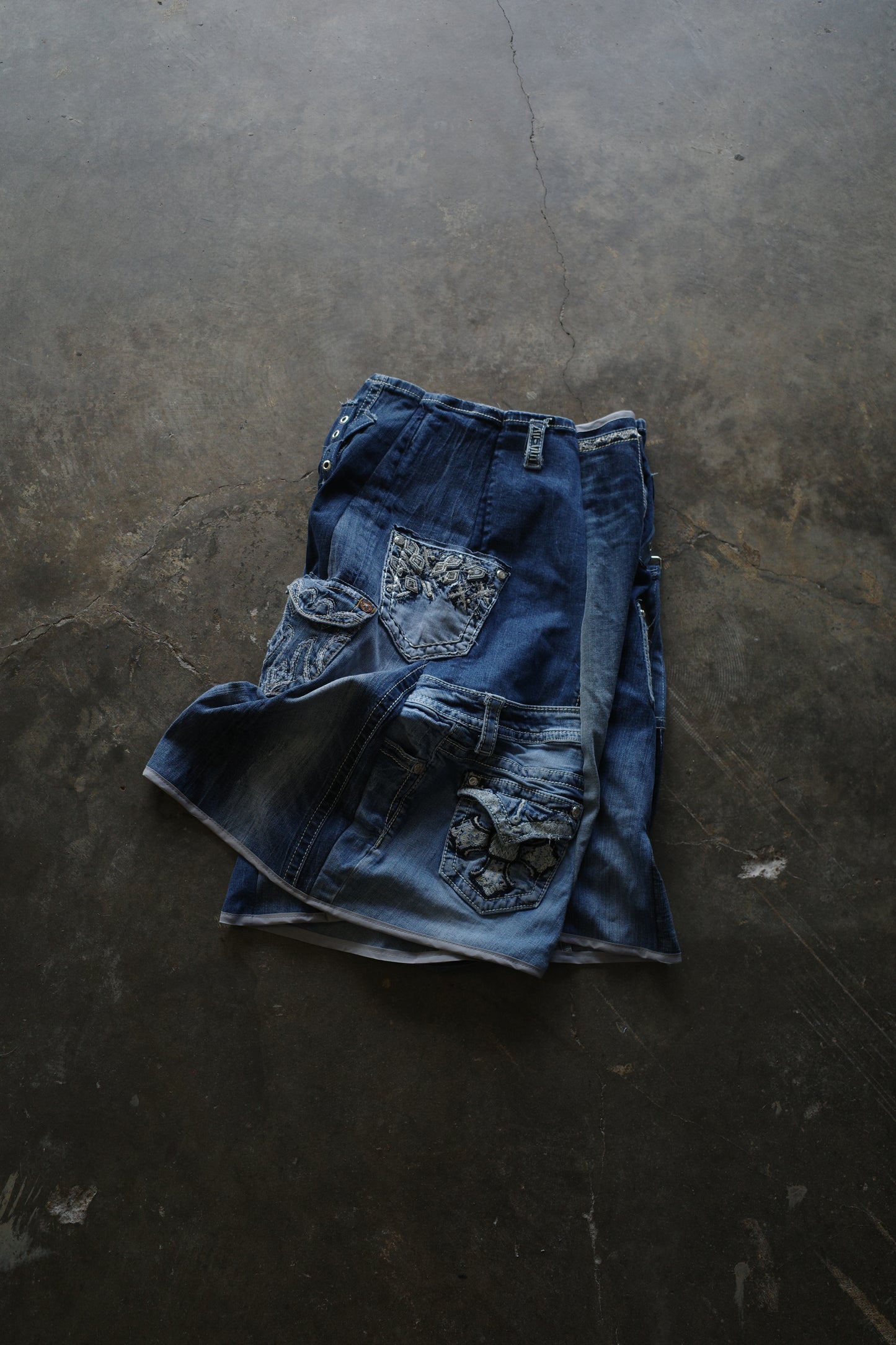 Denim Baggy Shorts (32)/made from vintage Y2K missme jean