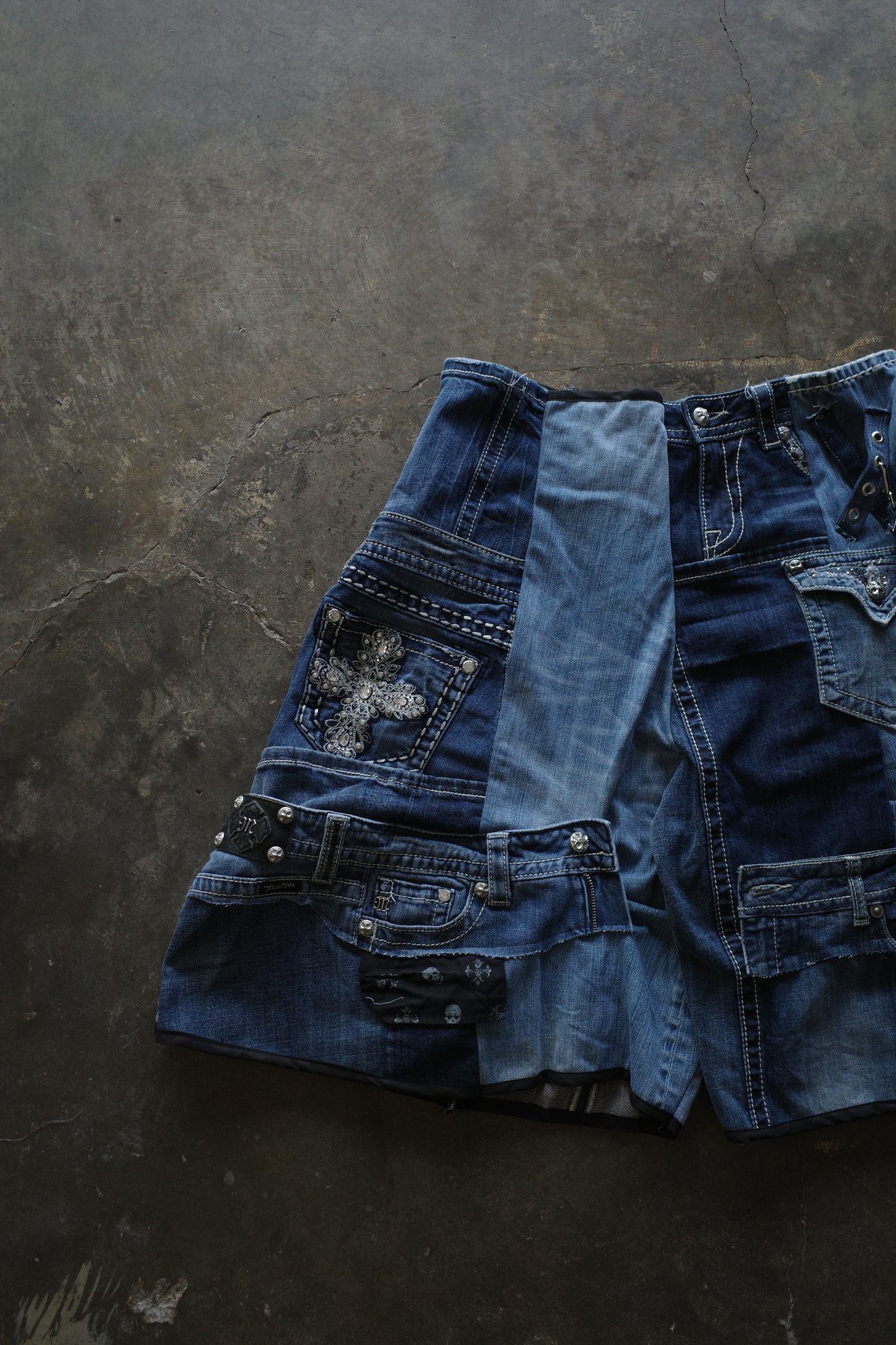 Denim Baggy Shorts (34)/made from vintage Y2K missme jean