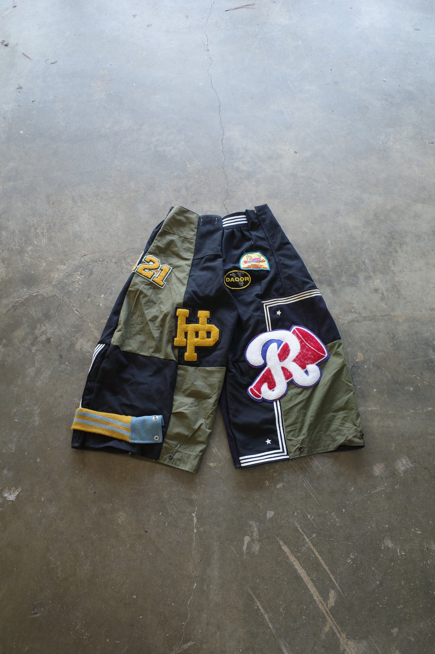 Wide Legged Patched Pants(S) /  made with vintage US.NAVY ISSUES wool fabric