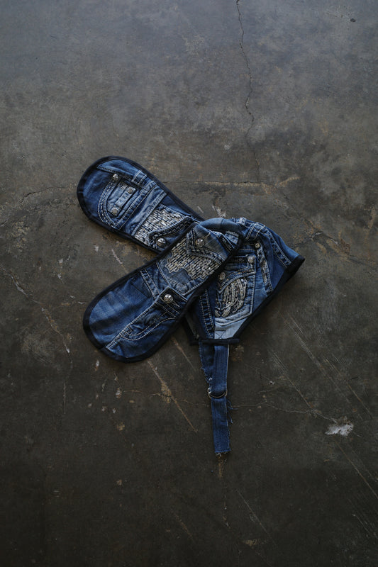 nag nag Bunny Ear Hat made with vintage Y2K MISS ME denim jean pants