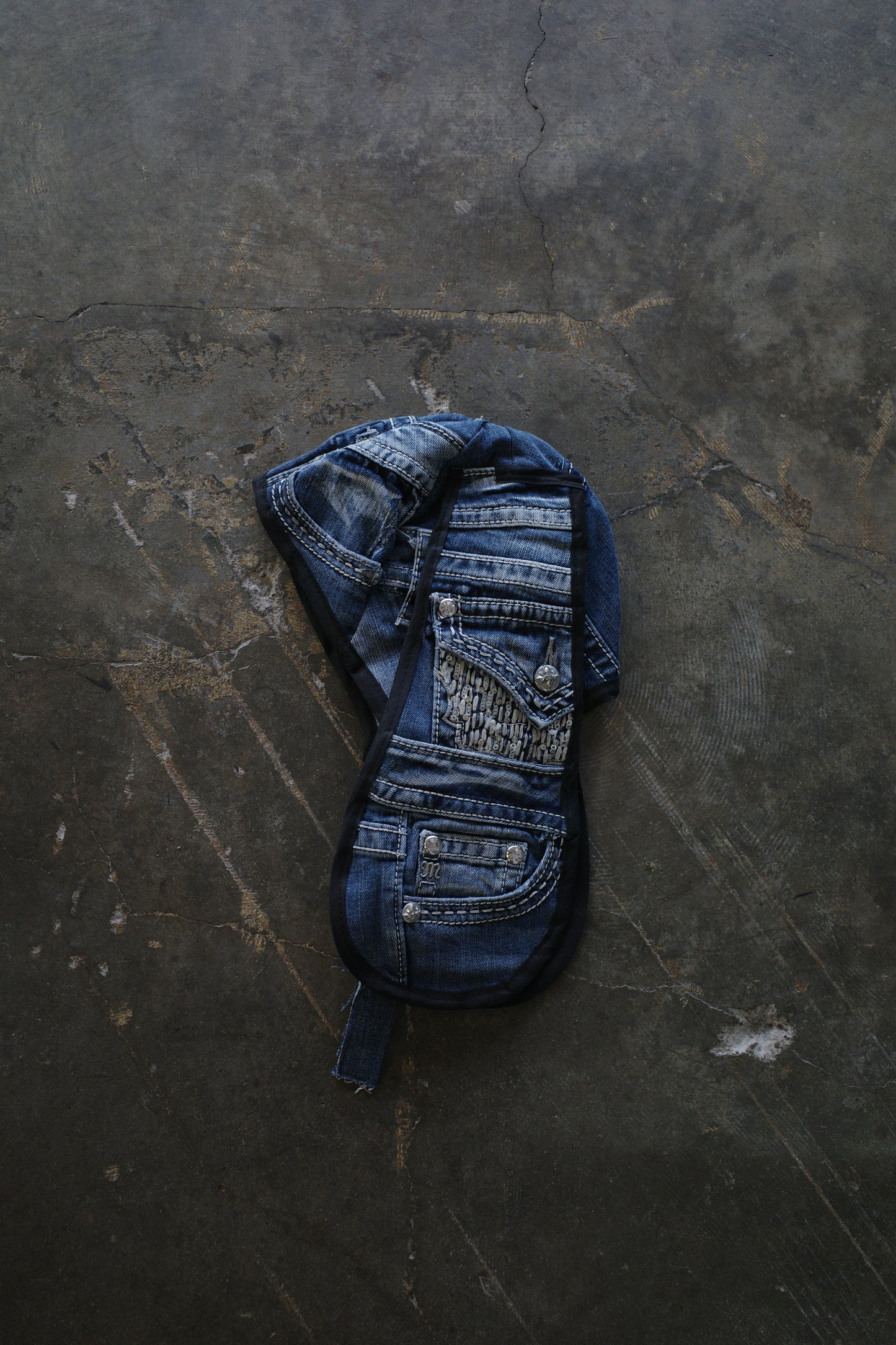nag nag Bunny Ear Hat made with vintage Y2K MISS ME denim jean pants