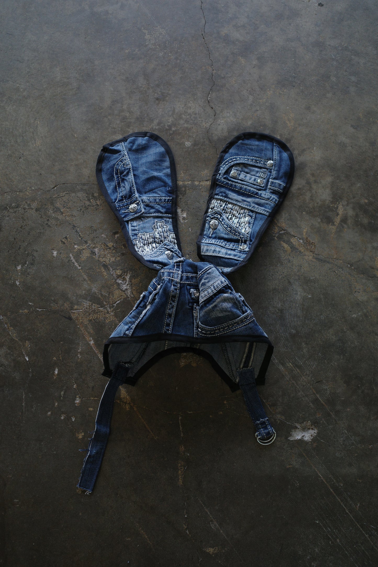 nag nag Bunny Ear Hat made with vintage Y2K MISS ME denim jean pants