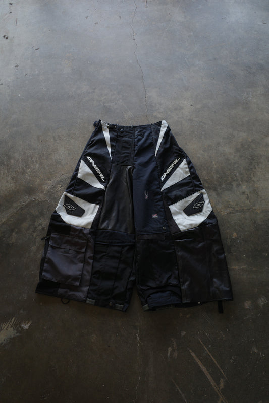 Wide Legged nag nag Pants(L)/made with vintage ONEAL racing pants w leather trims