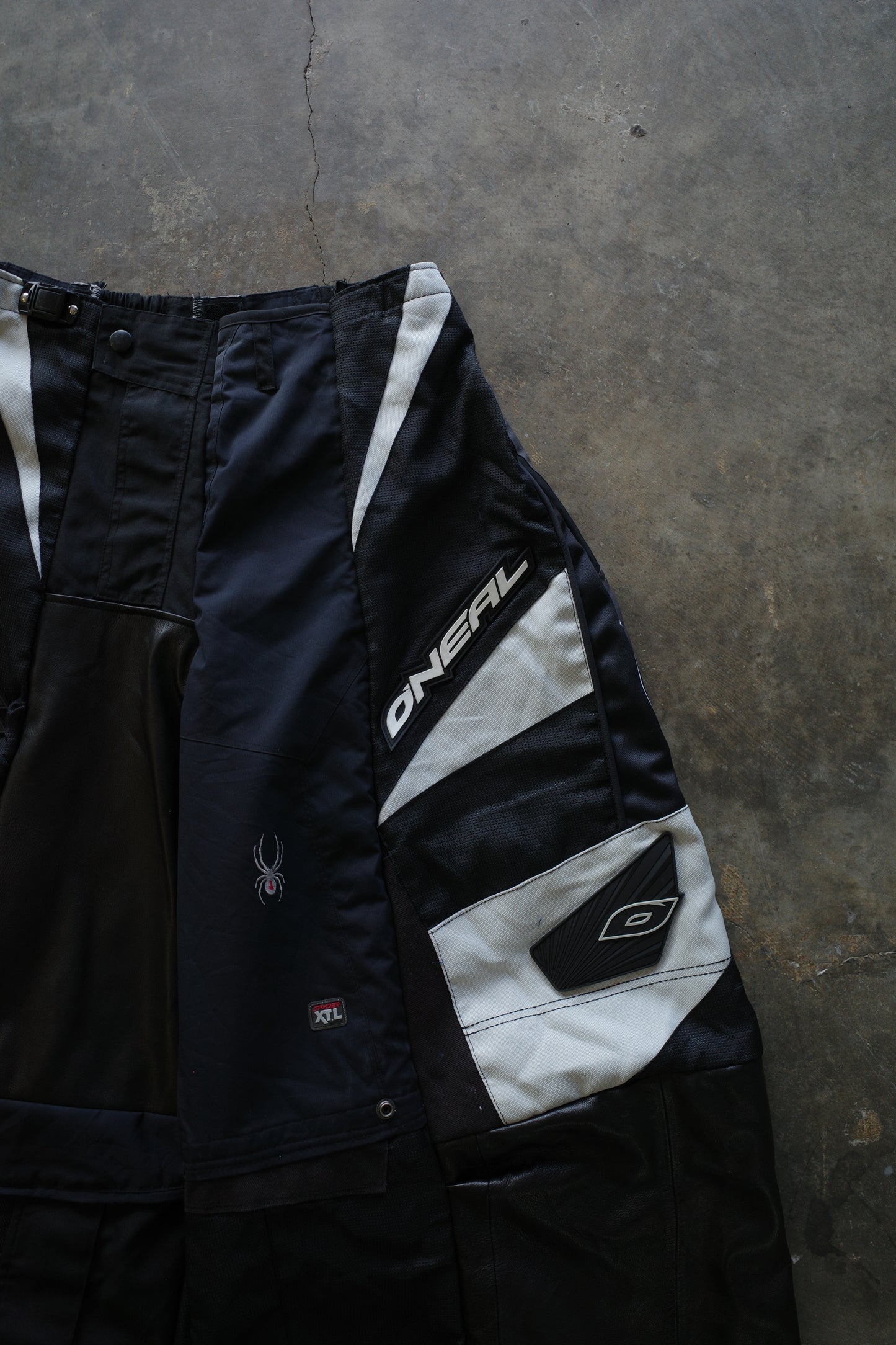 Wide Legged nag nag Pants(L)/made with vintage ONEAL racing pants w leather trims