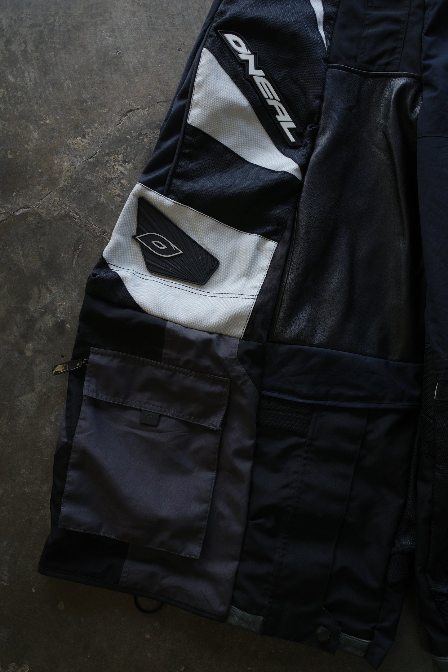 Wide Legged nag nag Pants(L)/made with vintage ONEAL racing pants w leather trims