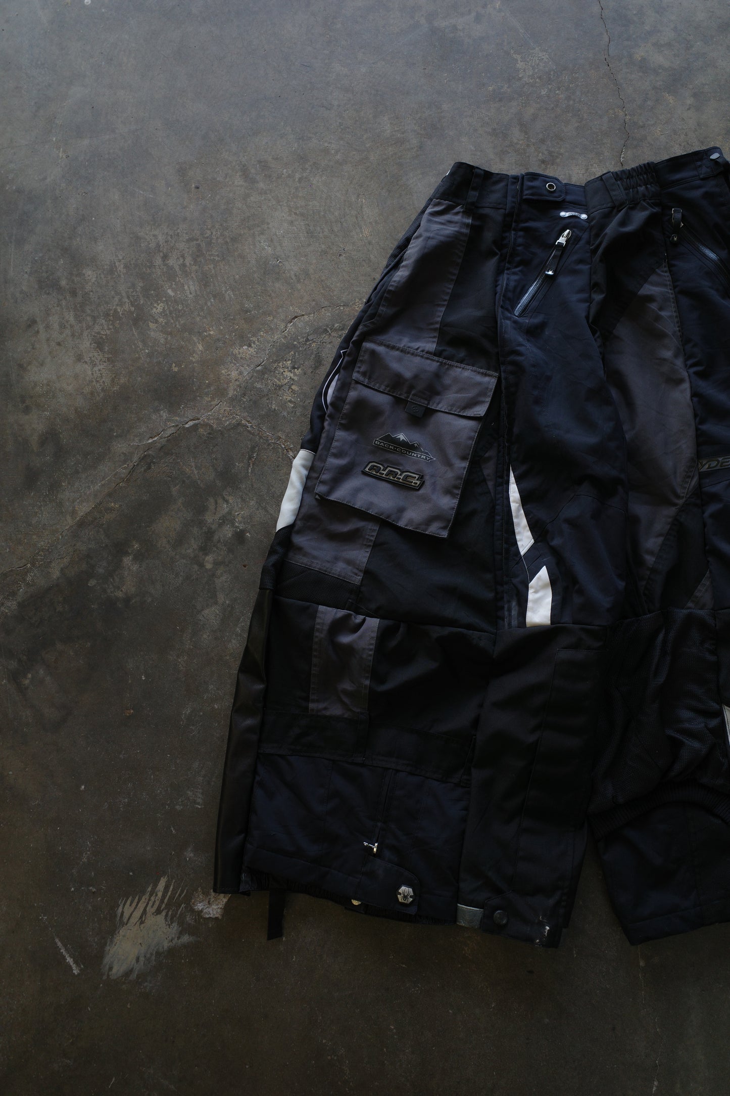 Wide Legged nag nag Pants(L)/made with vintage ONEAL racing pants w leather trims