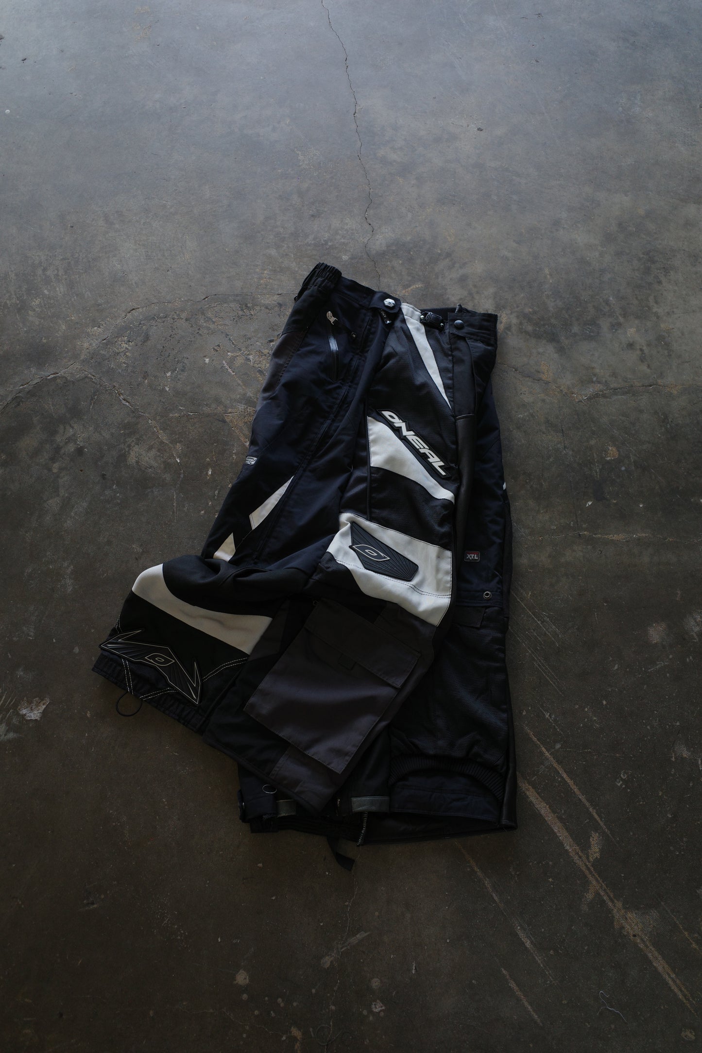 Wide Legged nag nag Pants(L)/made with vintage ONEAL racing pants w leather trims
