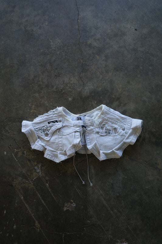 "nag nag collar"made with vintage y2k miss me jean