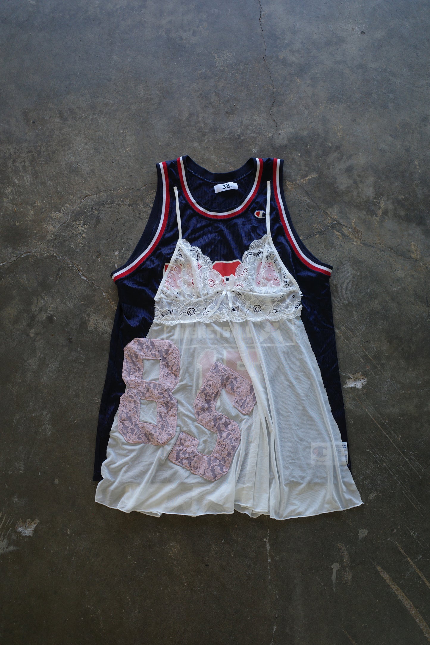 C&A top (*see actual)made with vintage Champion NBA basket jersey