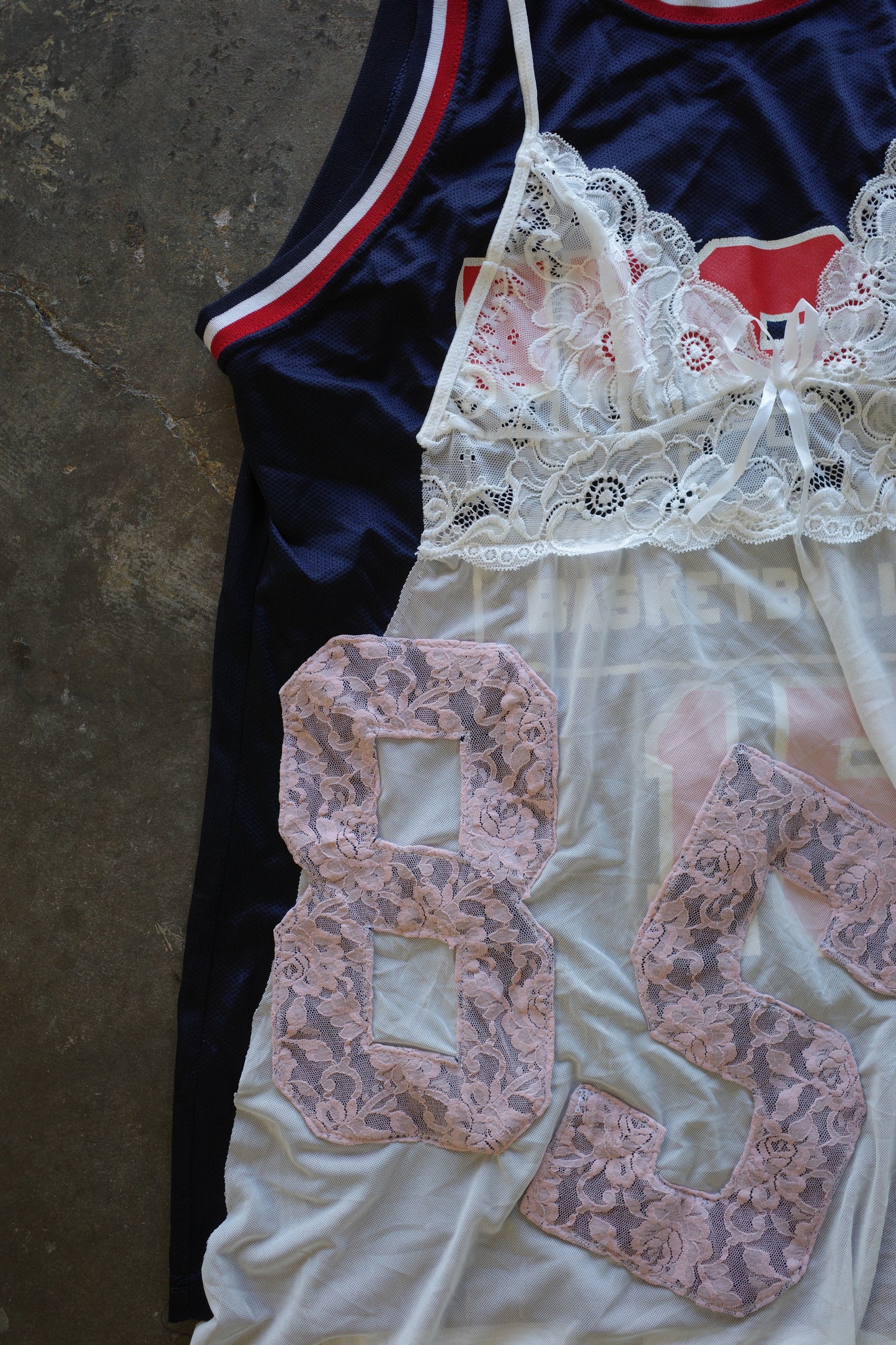C&A top (*see actual)made with vintage Champion NBA basket jersey